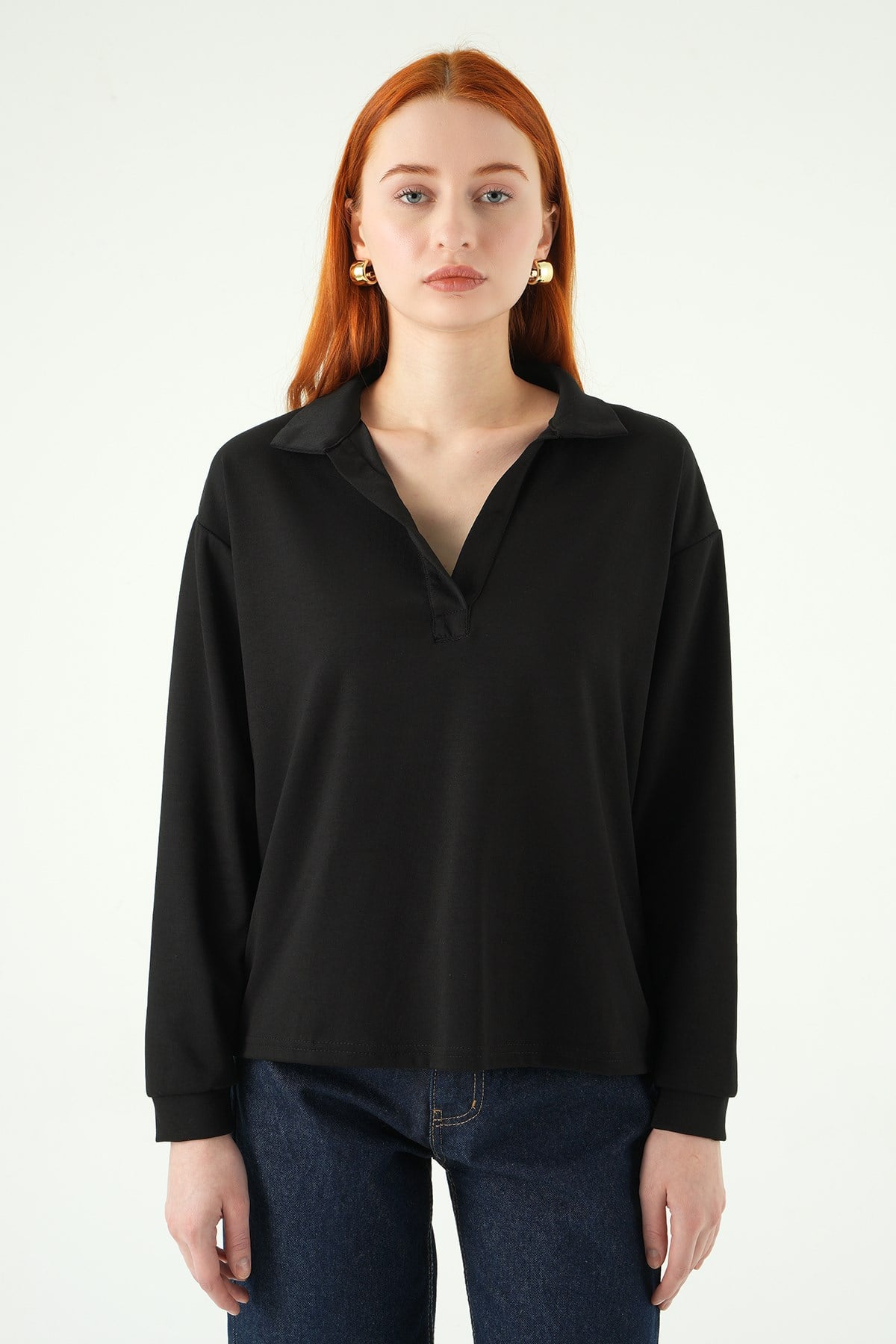 Gömlek Yaka Sweat 8275A Siyah