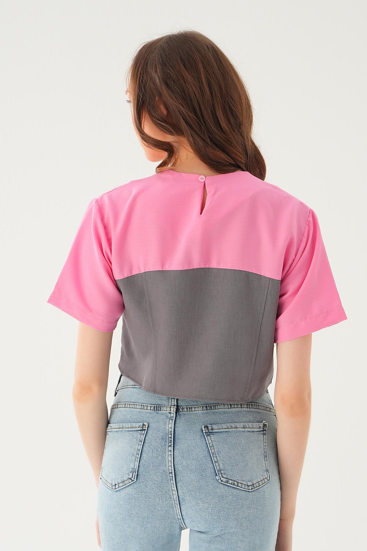 Kanguru Cepli Tişört 71504 Pembe 6
