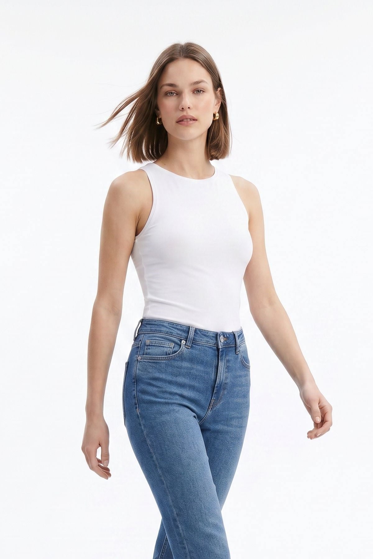 Halter Yaka Atlet 512 Beyaz