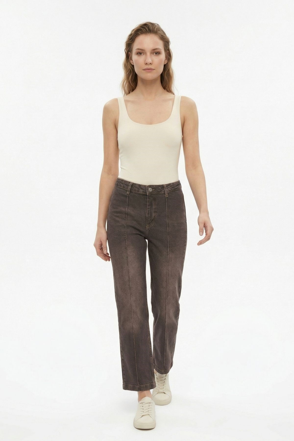 Çımalı Yıkamalı Jean 1302 Kahve