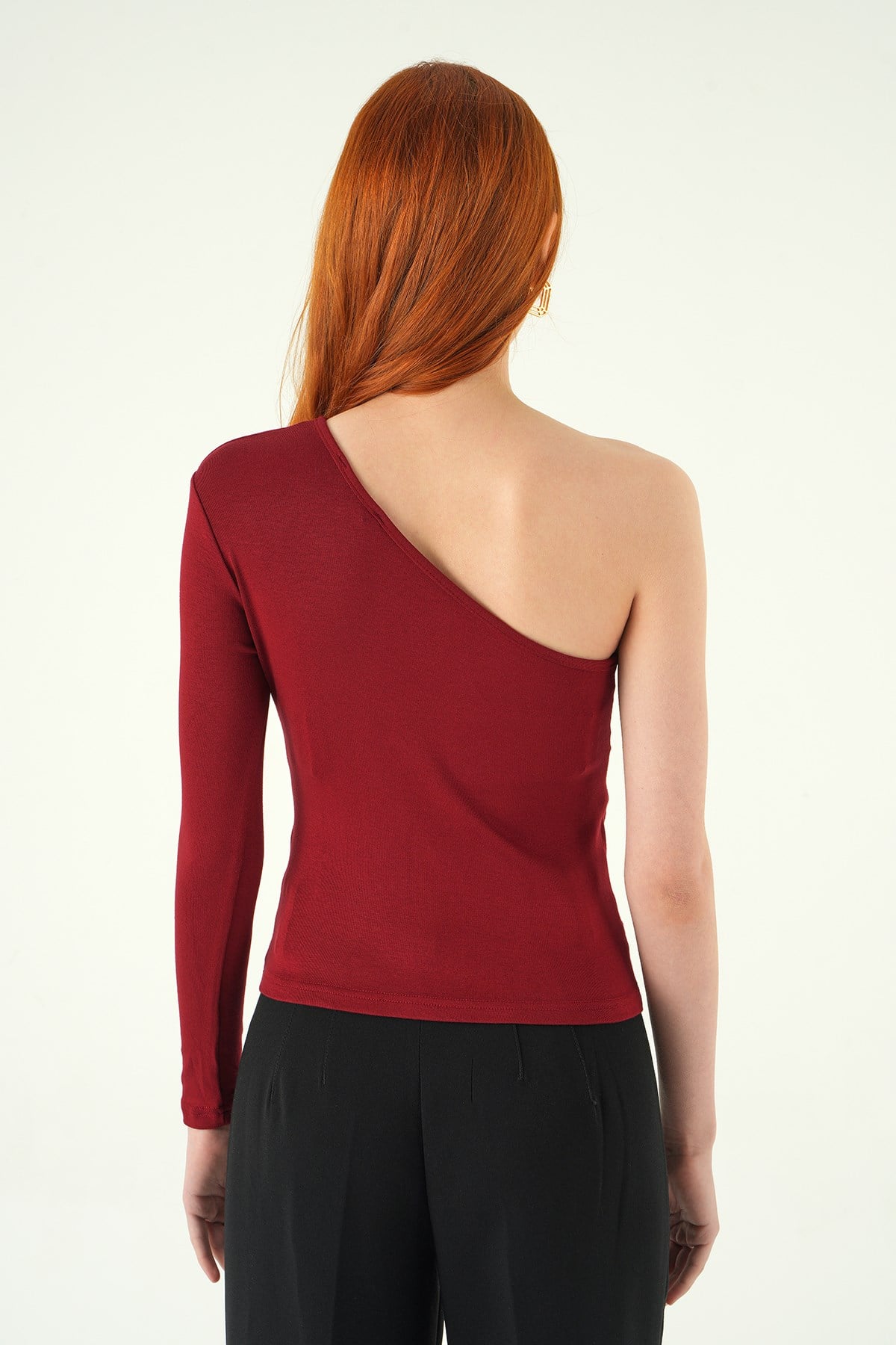 Tek Kol Tokalı Bluz 8261A Bordo 5