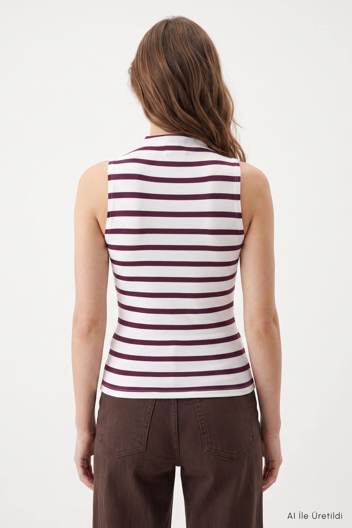 Sıfır Kol Dik Yaka Body 8697A Bordo 4