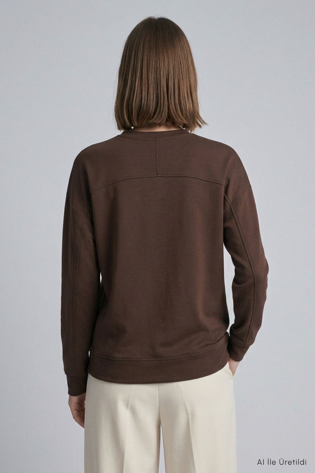 Bisiklet Yaka Tunik 8203A Kahve 3