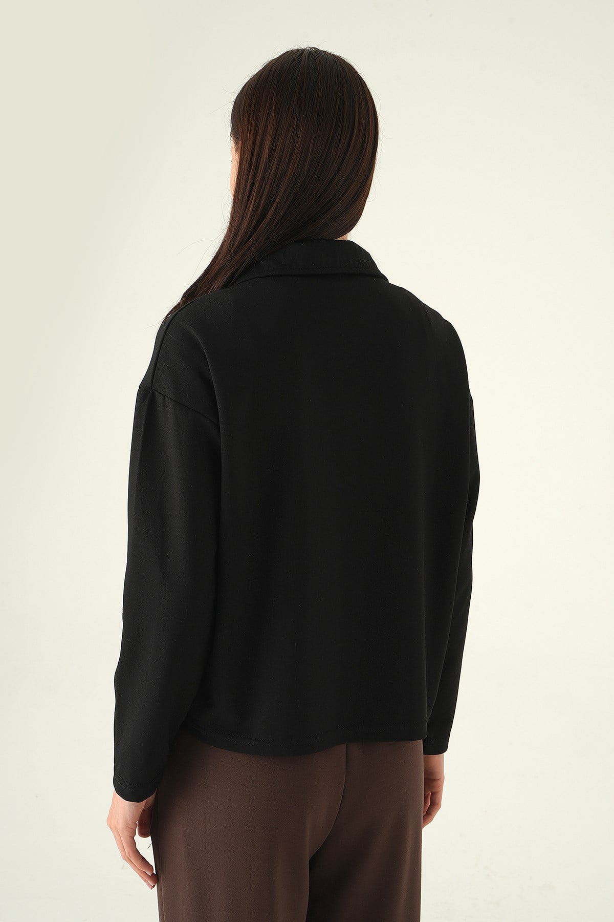 Yarım Fermuarlı Sweat 8249A Siyah 5