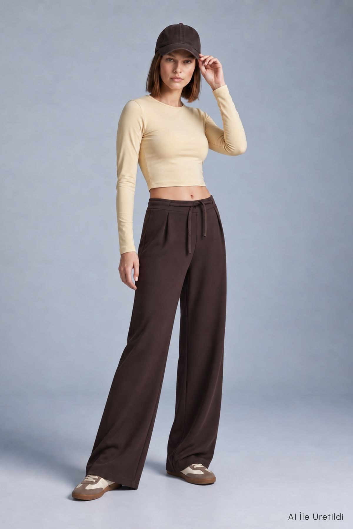 Geniş Paça Pantolon 8425A Kahve 2