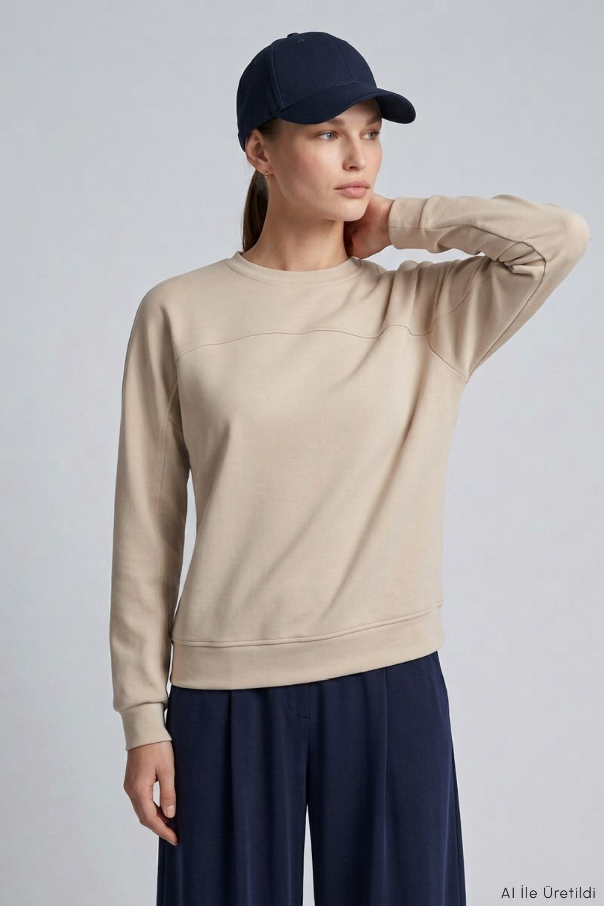 Bisiklet Yaka Tunik 8203A Bej 2