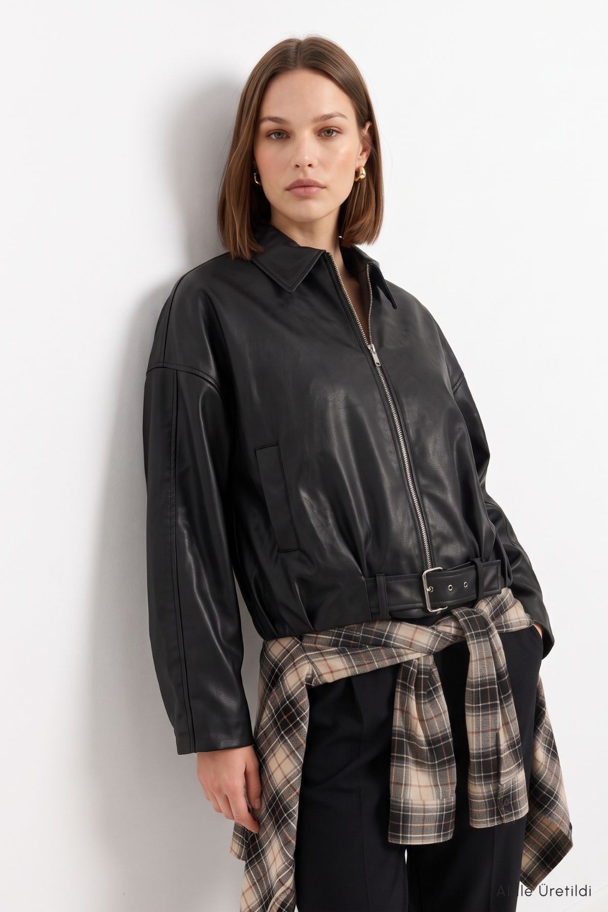 Oversize Deri Ceket 3137 Siyah 2