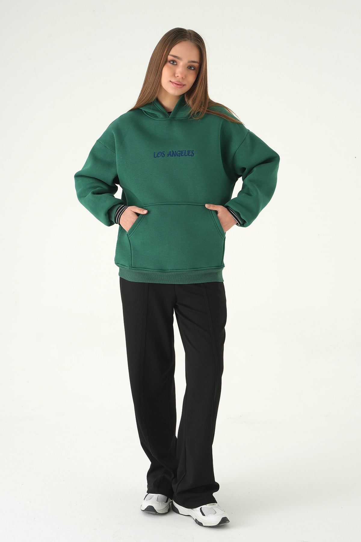 Los Angeles Baskılı Sweat 1042 Yeşil 7