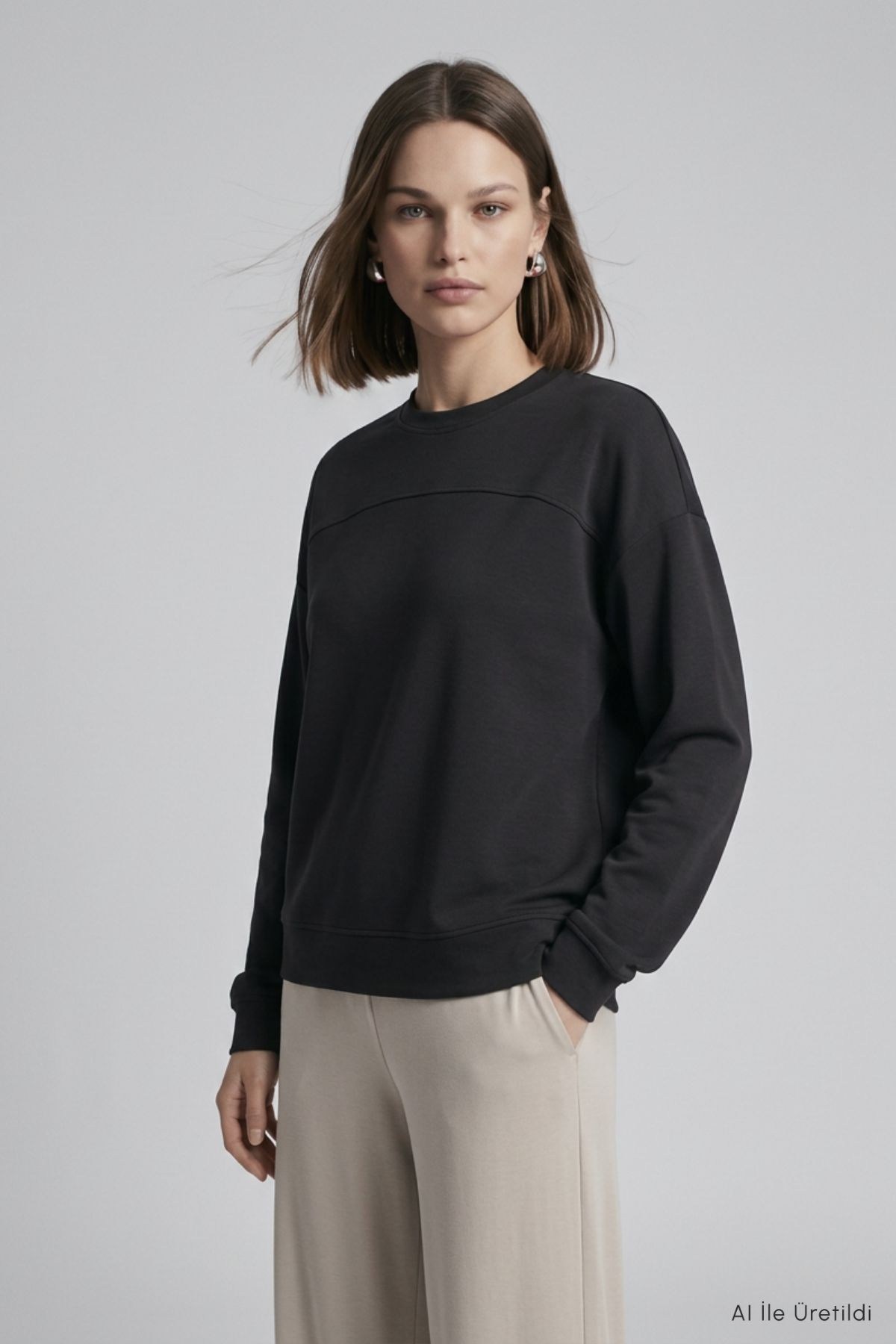 Bisiklet Yaka Tunik 8203A Siyah
