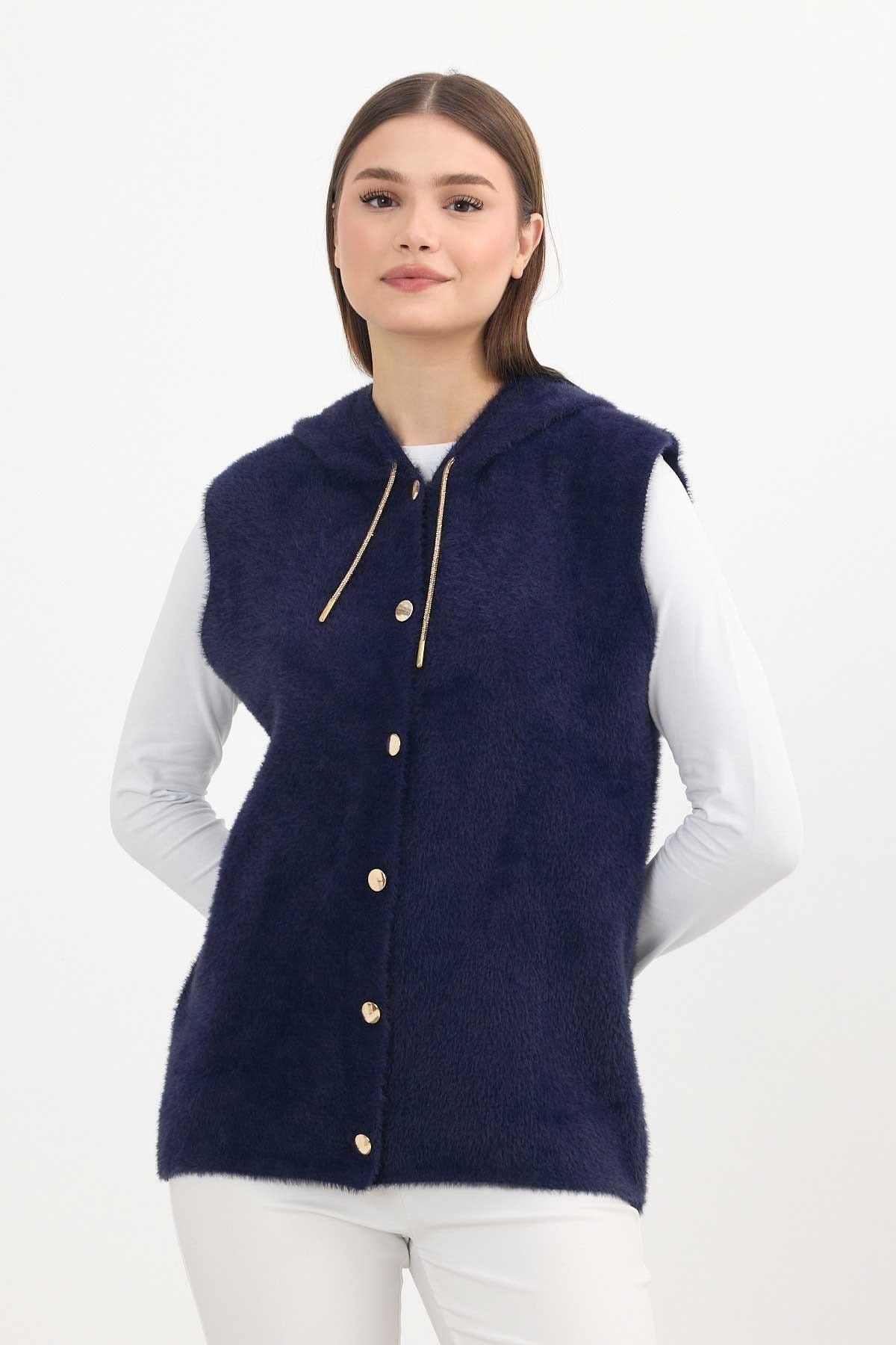 Kapüşonlu Yumoş Yelek 6681 Laci