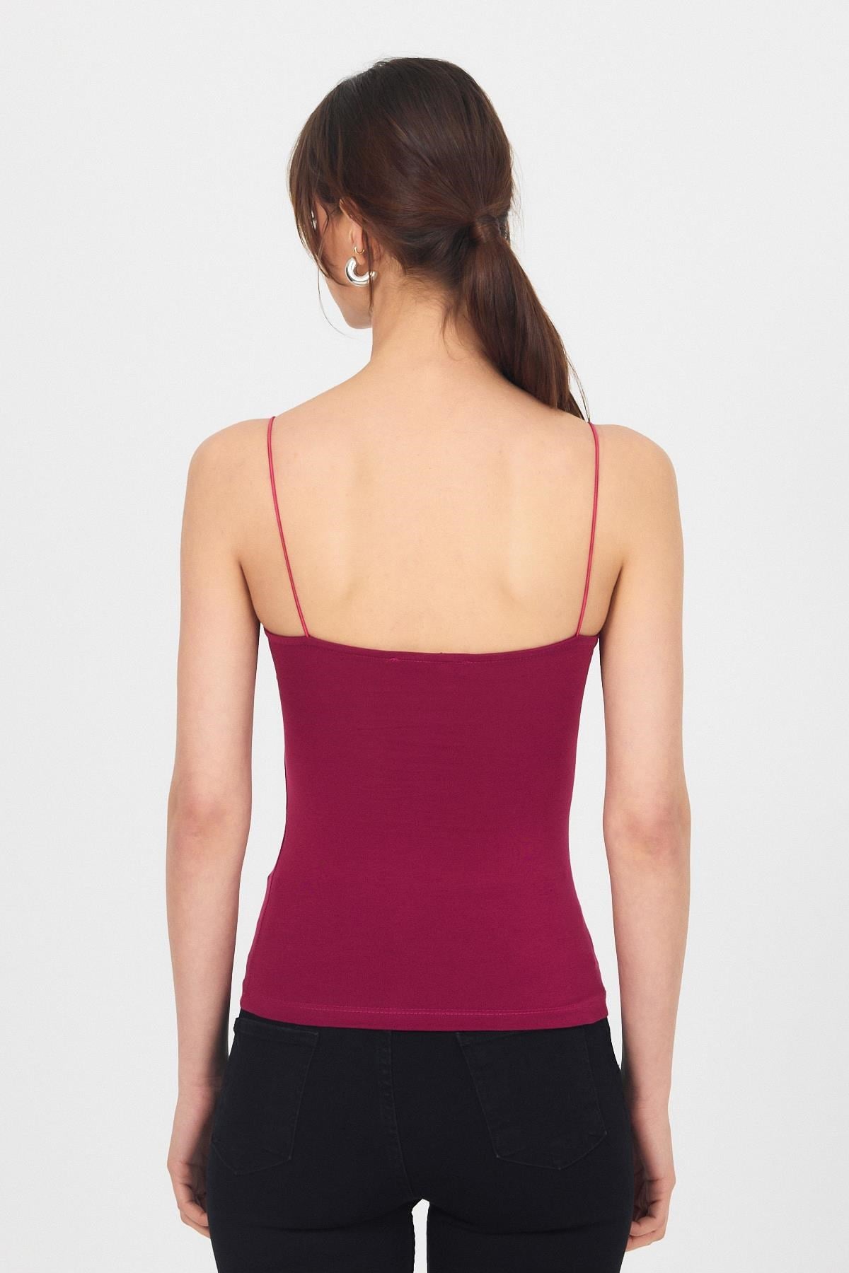 Bordo İnce Askılı Basic Atlet 848 4