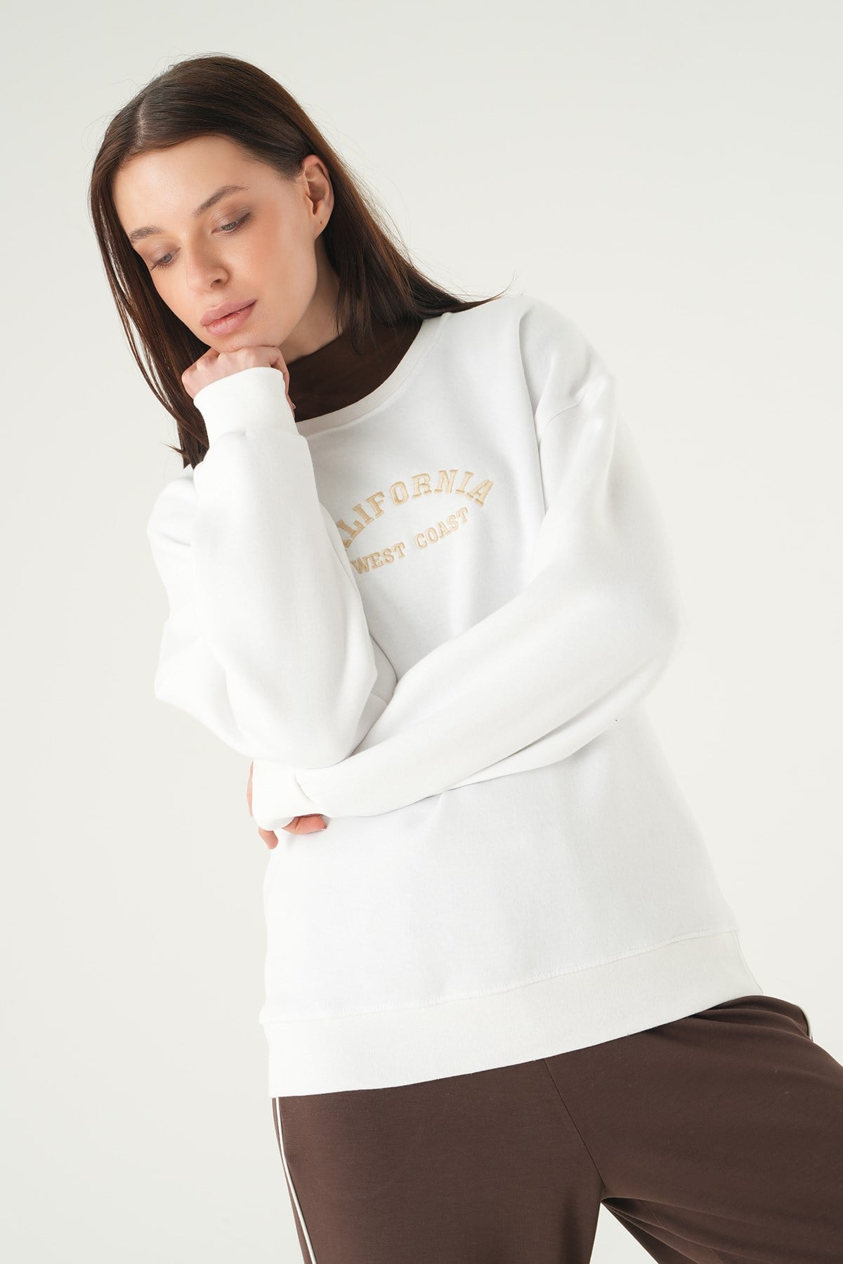 California Baskılı Sweat 1403 Ekru 6