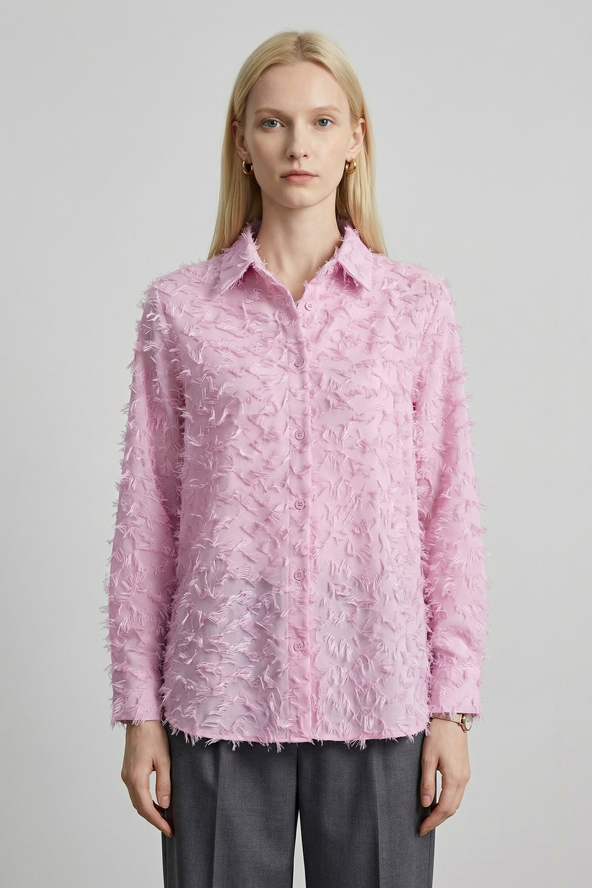 Püsküllü Gömlek 8225 Pembe