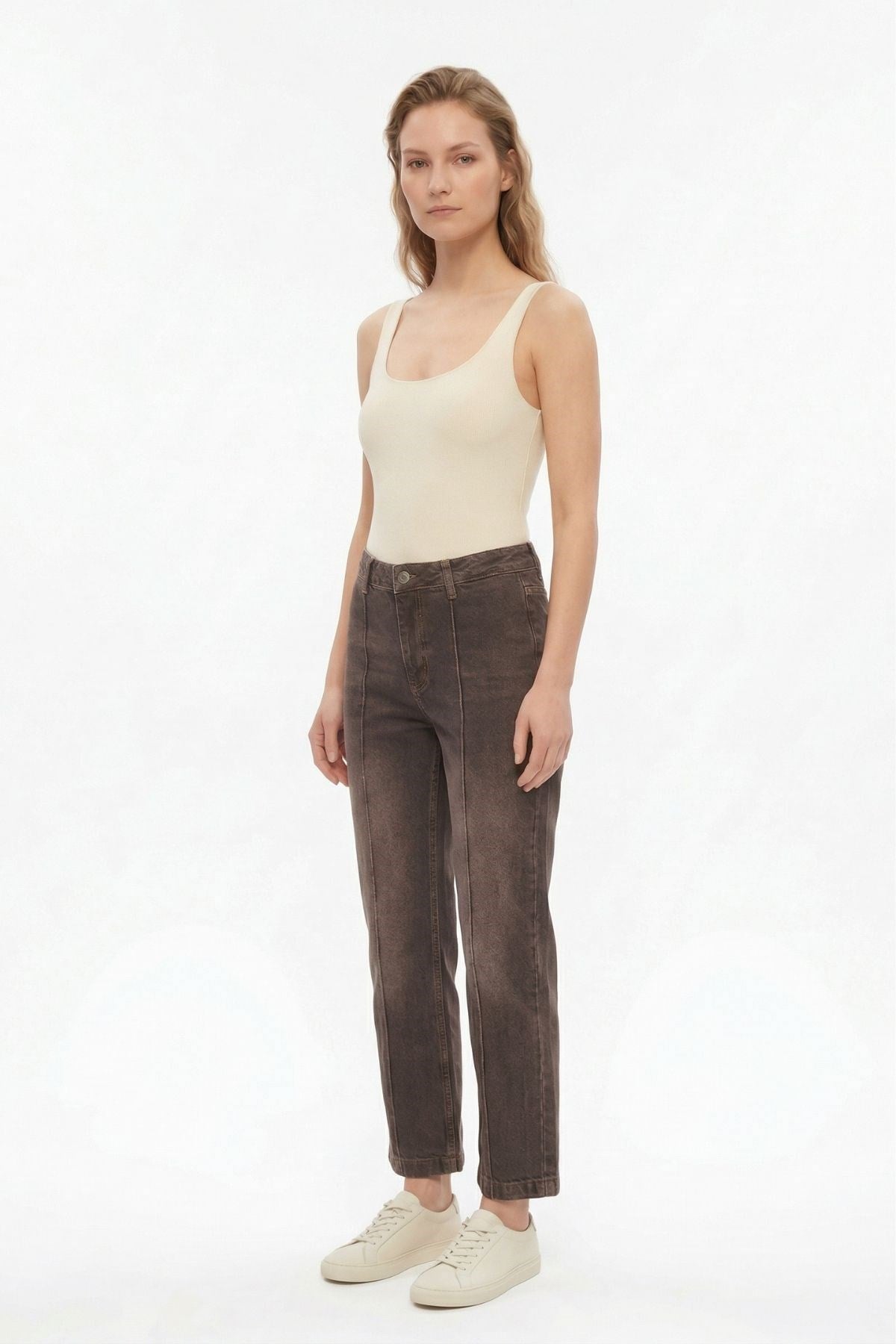 Çımalı Yıkamalı Jean 1302 Kahve 2