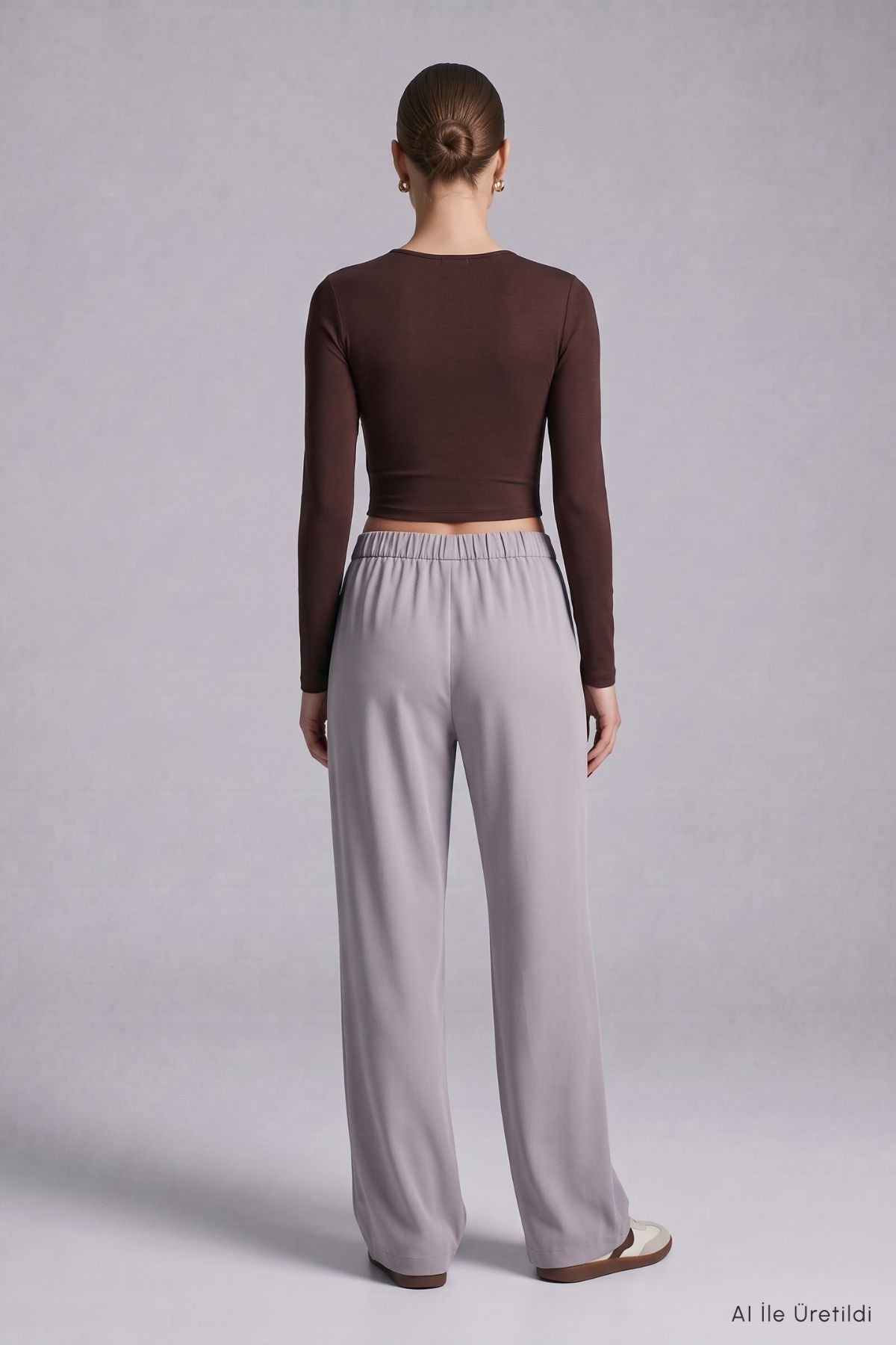 Geniş Paça Pantolon 8425A Gri 3
