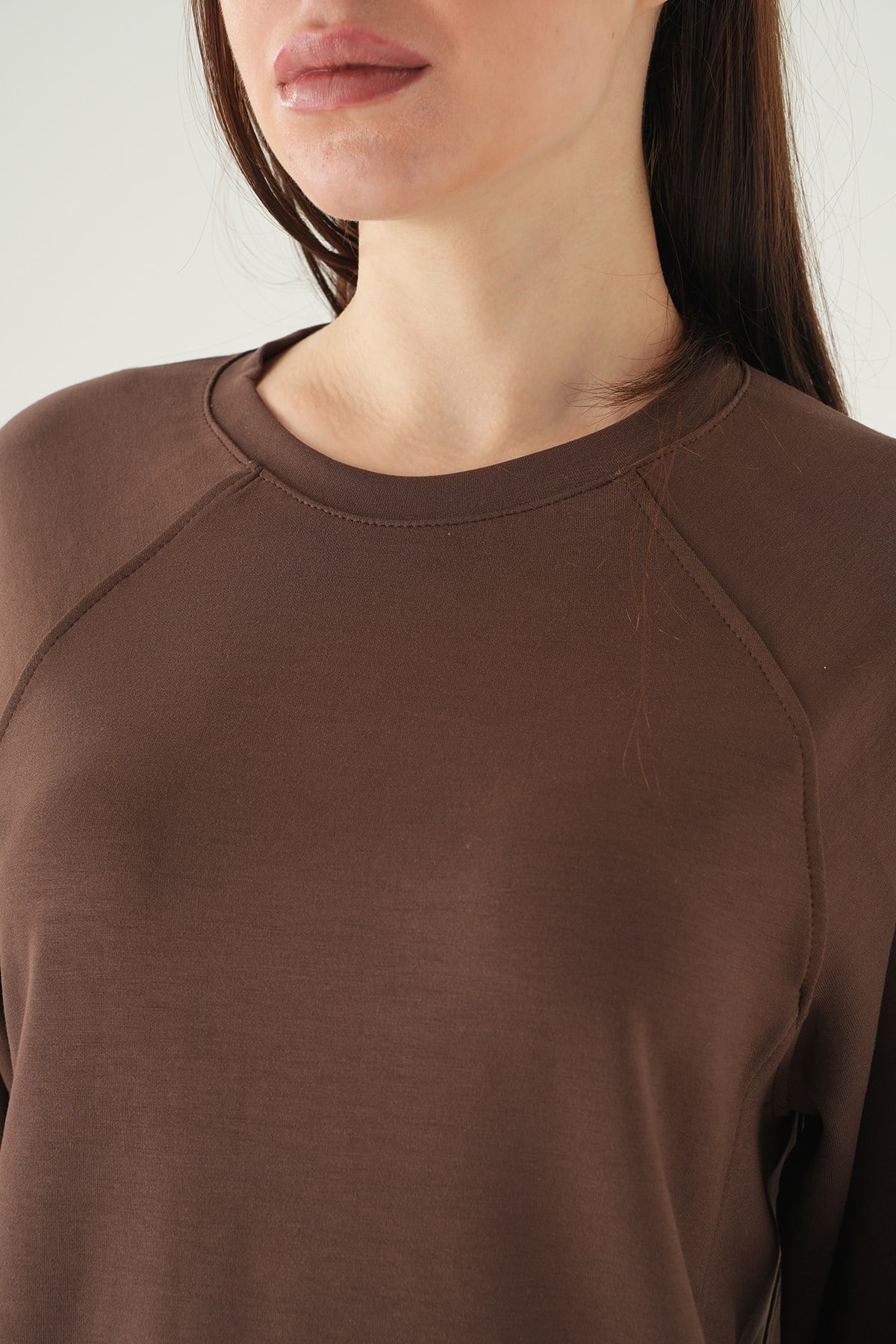 Kahve Bisiklet Yaka Sweat 8277A 4