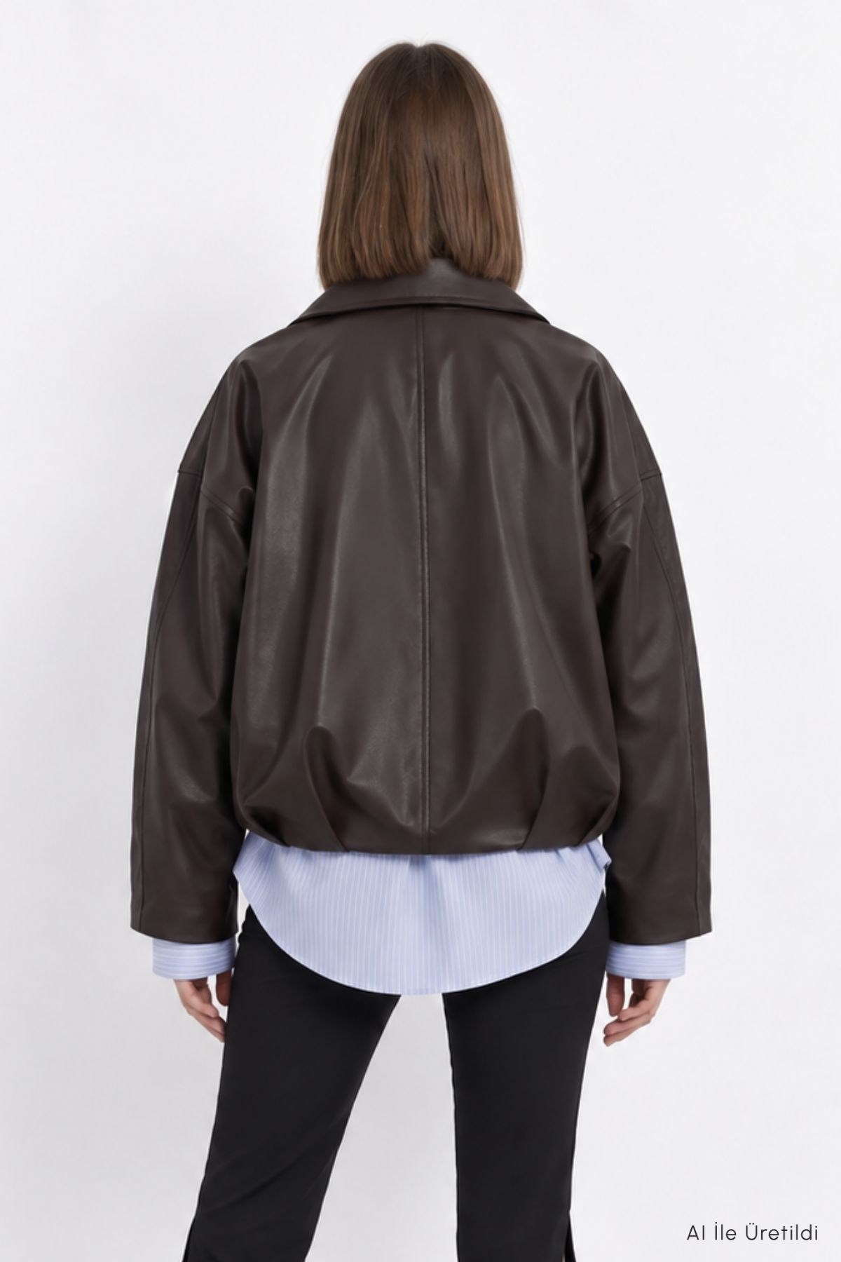 Oversize Deri Ceket 3137 Kahve 8