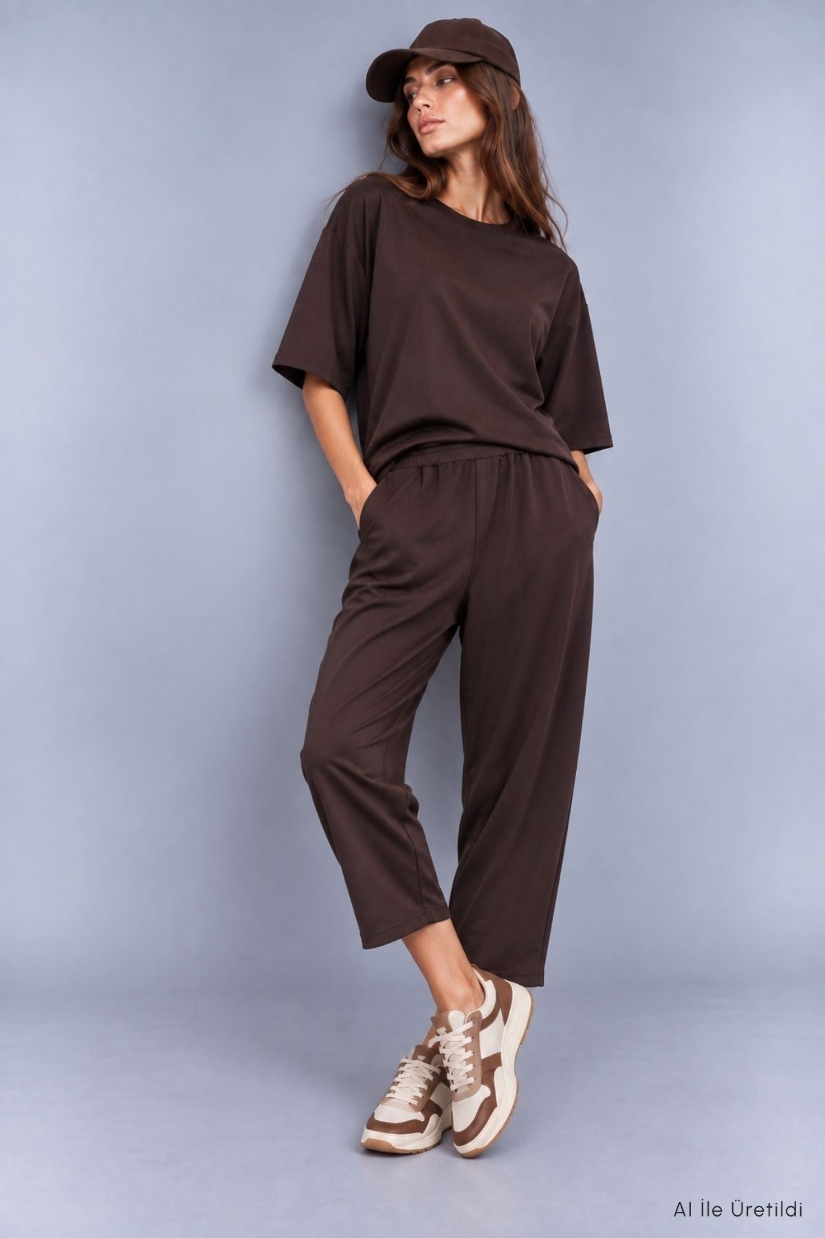 Bisiklet Yaka Pantolon Takım 8749A Kahve 2