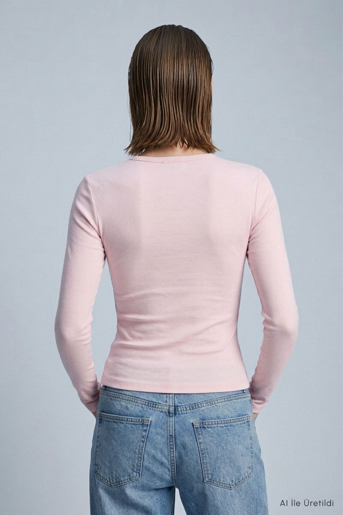 Bisiklet Yaka Basic Penye Body 522 Pembe 4