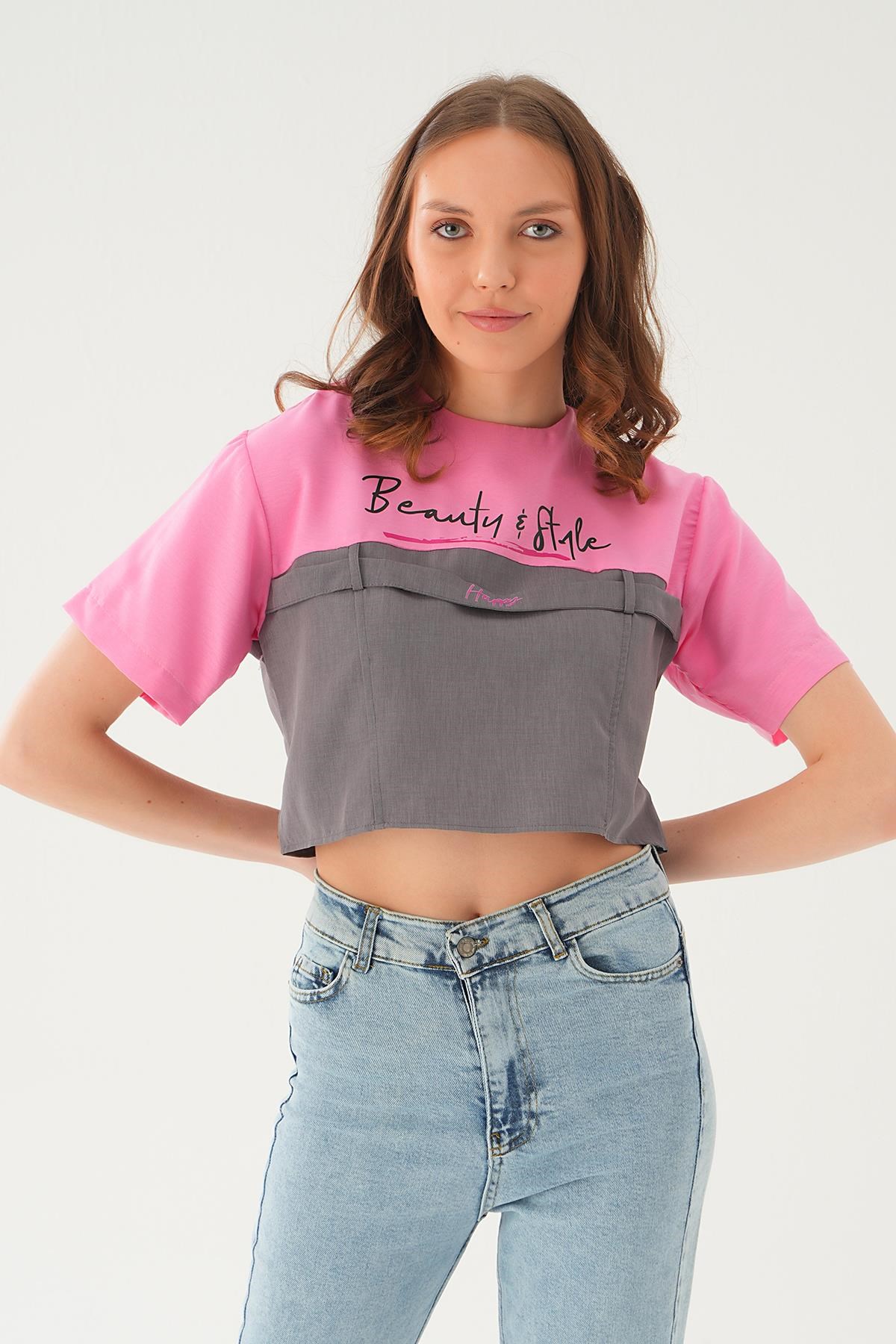 Kanguru Cepli Tişört 71504 Pembe 4