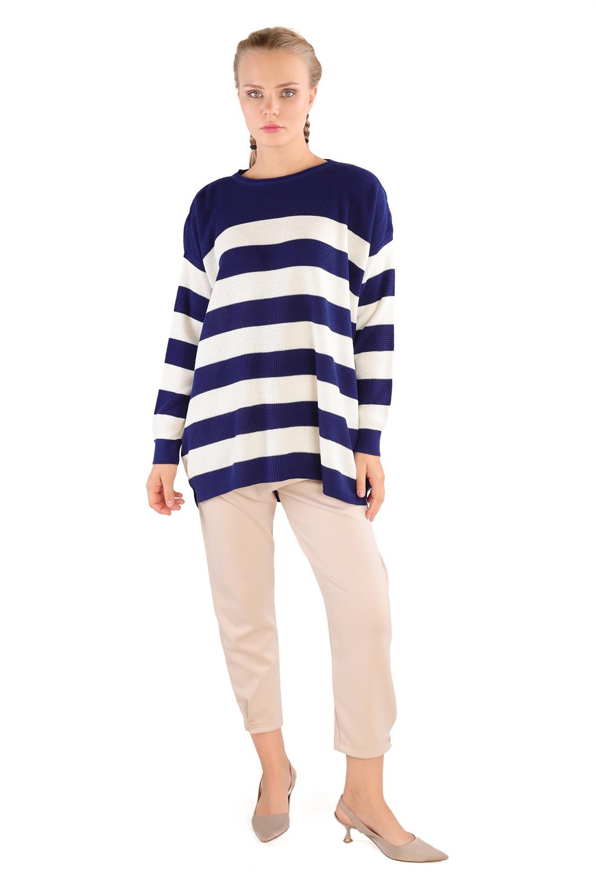 Bisiklet Yaka Çizgili Tunik 5380 Laci 2