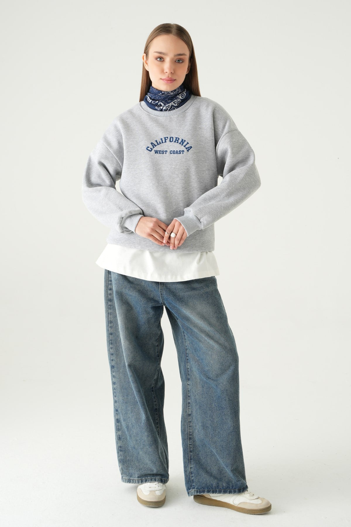 California Baskılı Sweat 1403 Gri 3