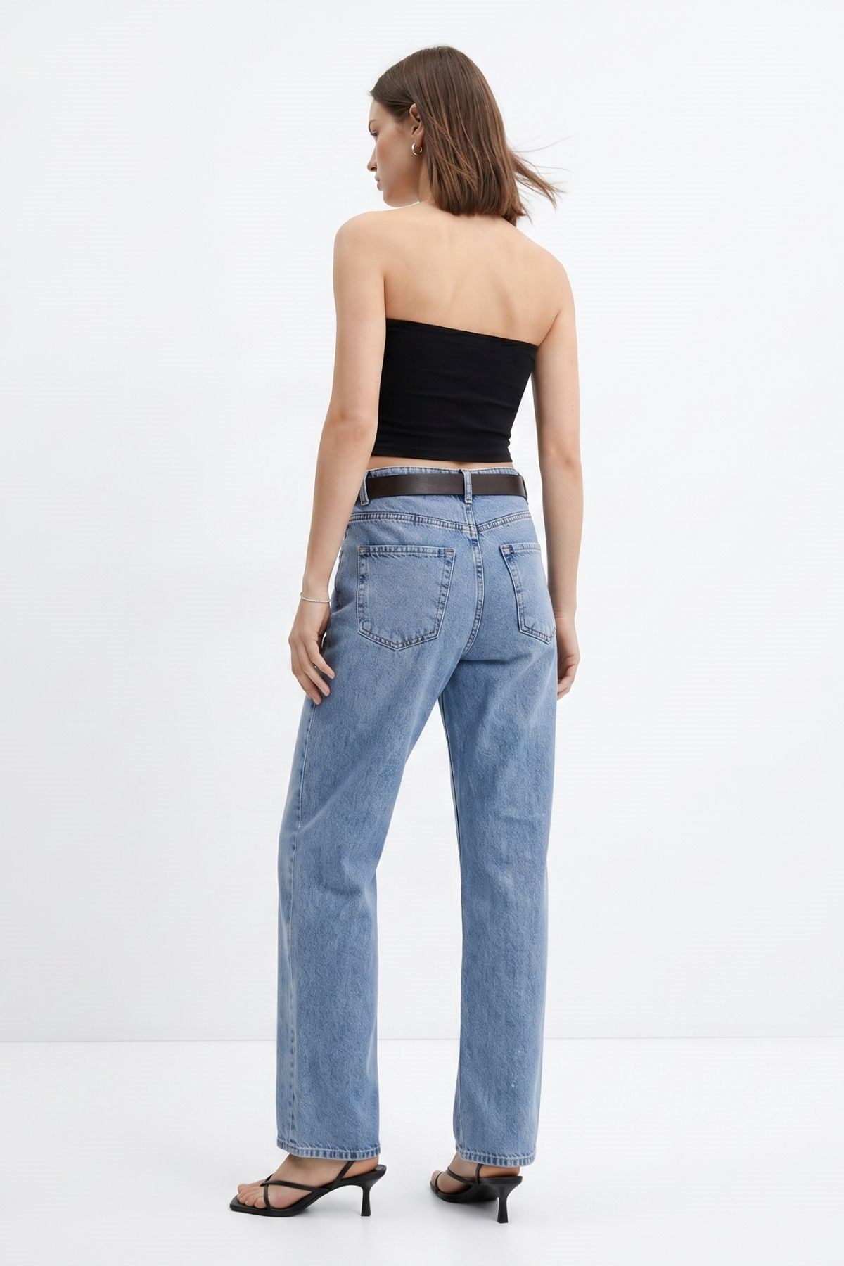 Yüksek Bel Kemerli Jean 3069 Buzkar 3