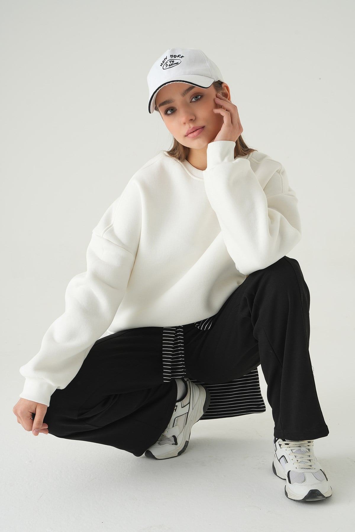 Bisiklet Yaka Sweat 1029 Beyaz 6
