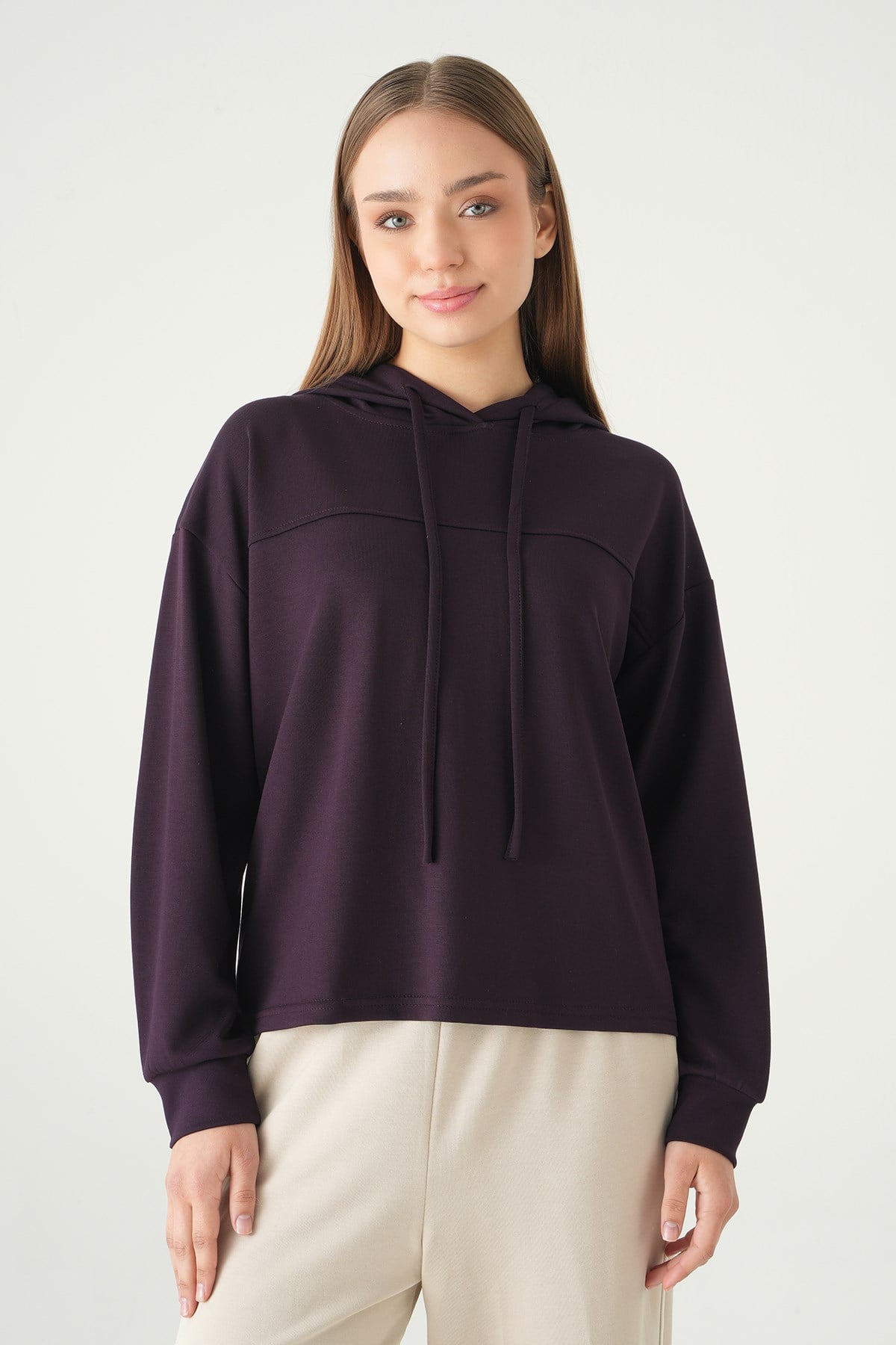 Mürdüm Şerit Detay Sweat 8308A 2