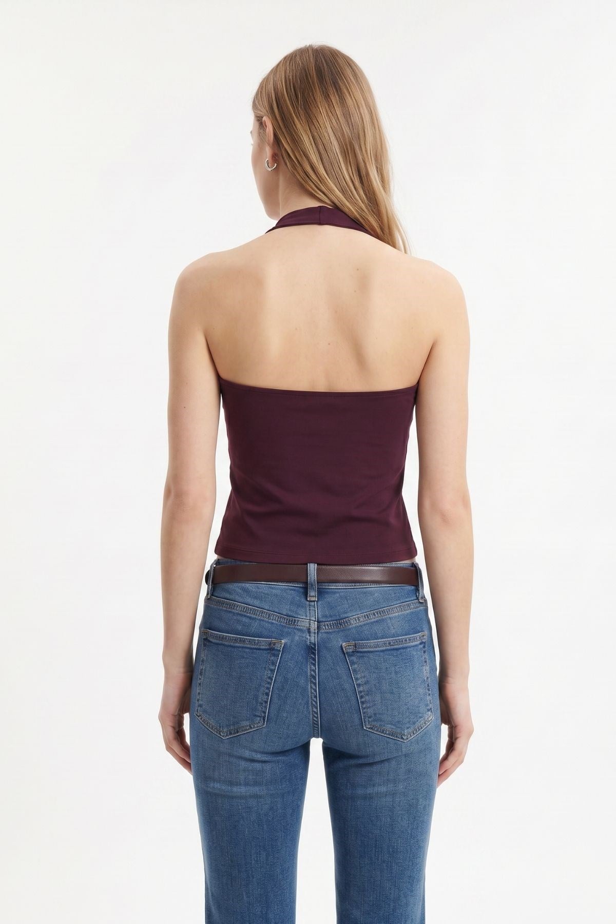 Halter Yaka Bluz 2735 Mürdüm 3