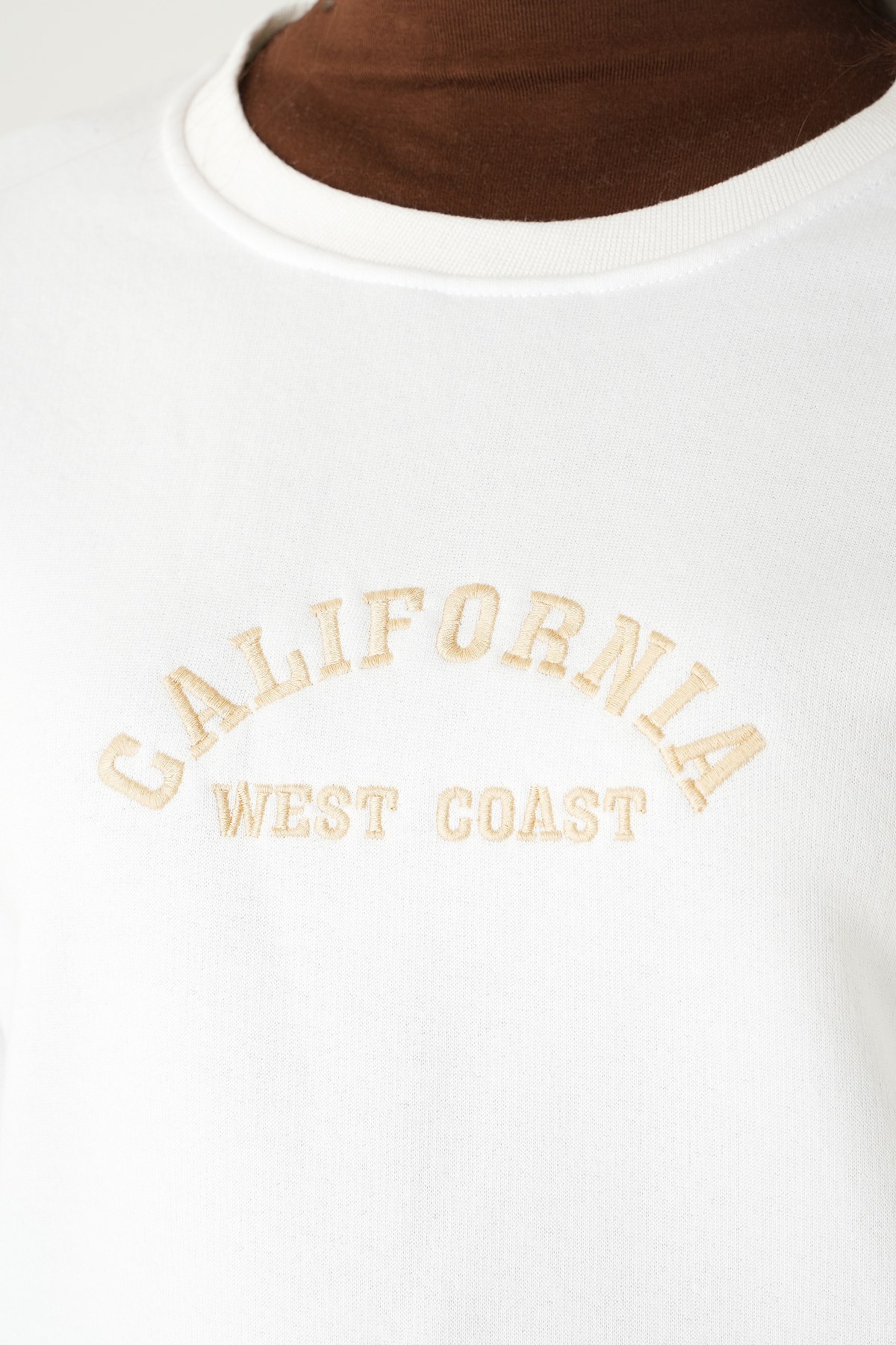 California Baskılı Sweat 1403 Ekru 4