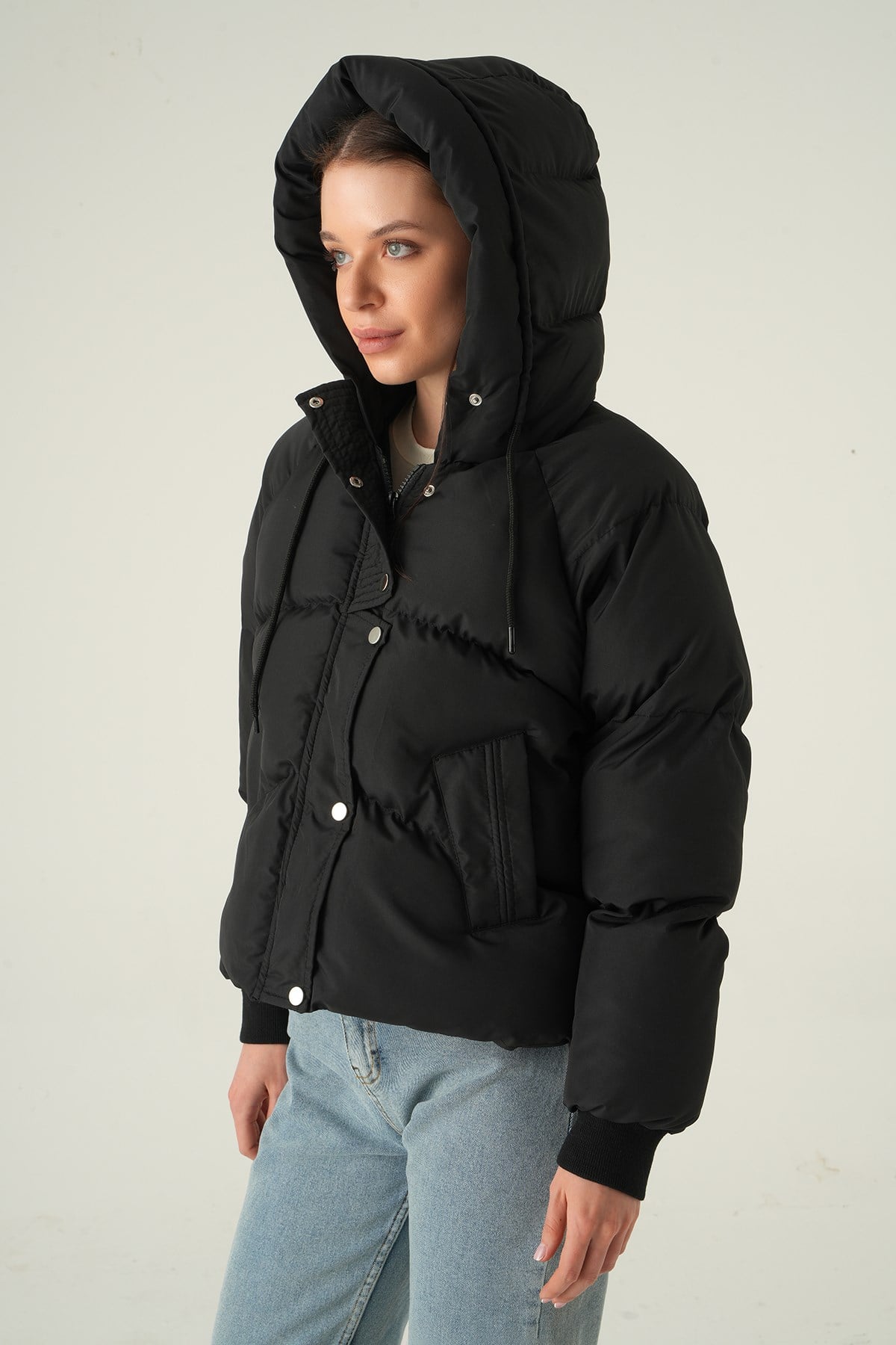 Siyah Ribanalı Mont 3503 2