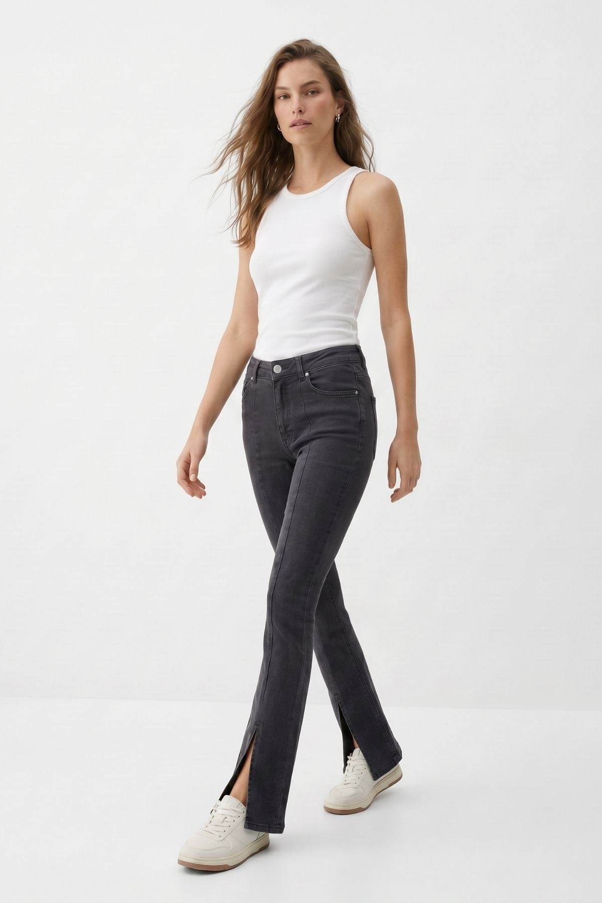 İspanyol Paça Pensli Jean 576 Füme 2