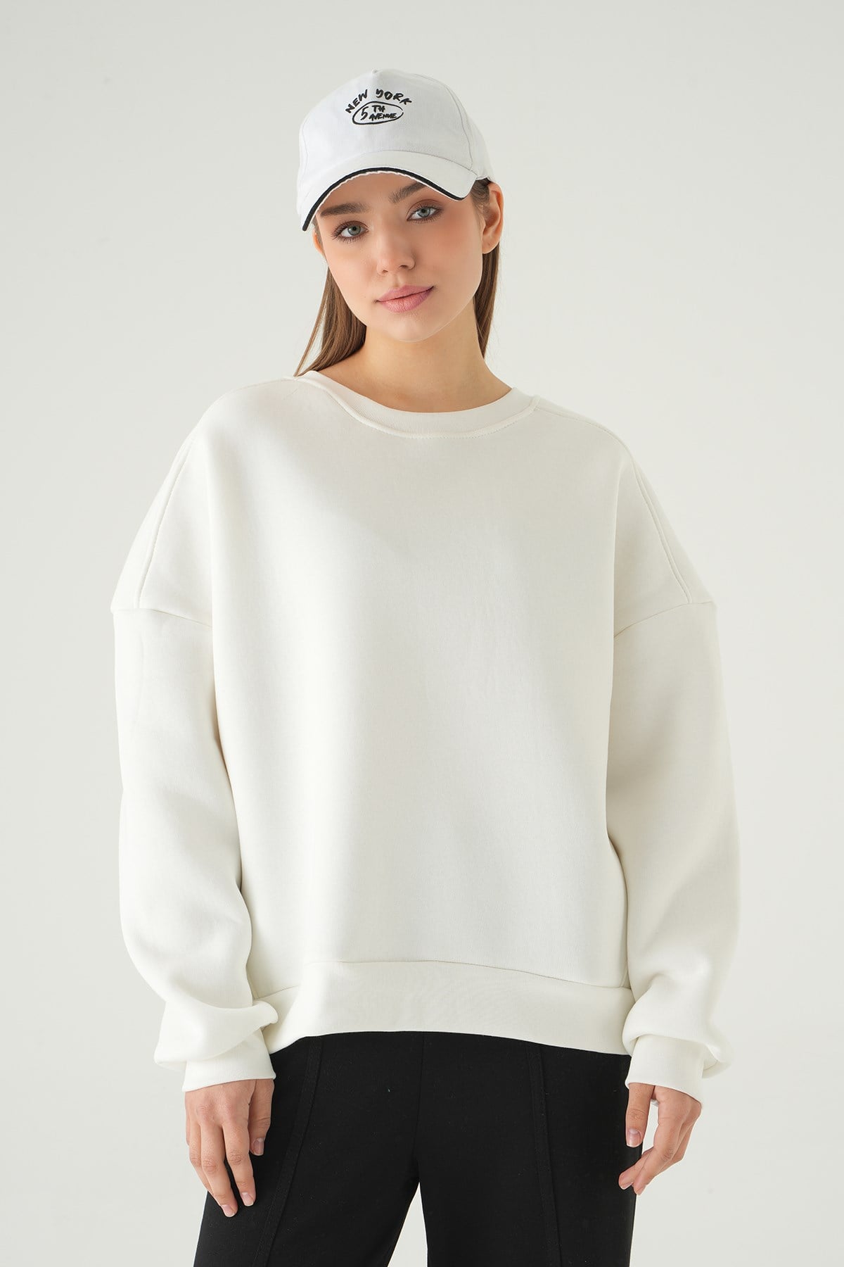 Bisiklet Yaka Sweat 1029 Beyaz 2
