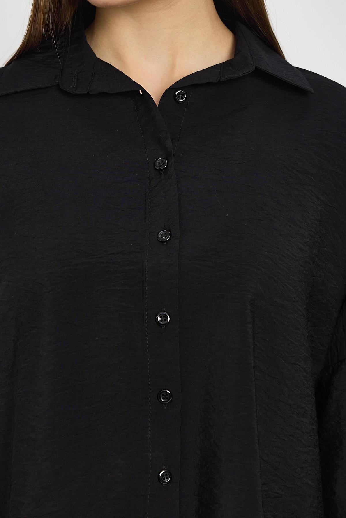 Siyah Oversize Klasik Gömlek 4316A 4