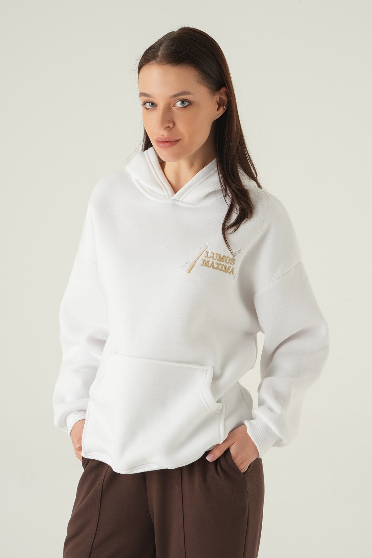 Kapüşonlu Sweat 1203 Ekru 2