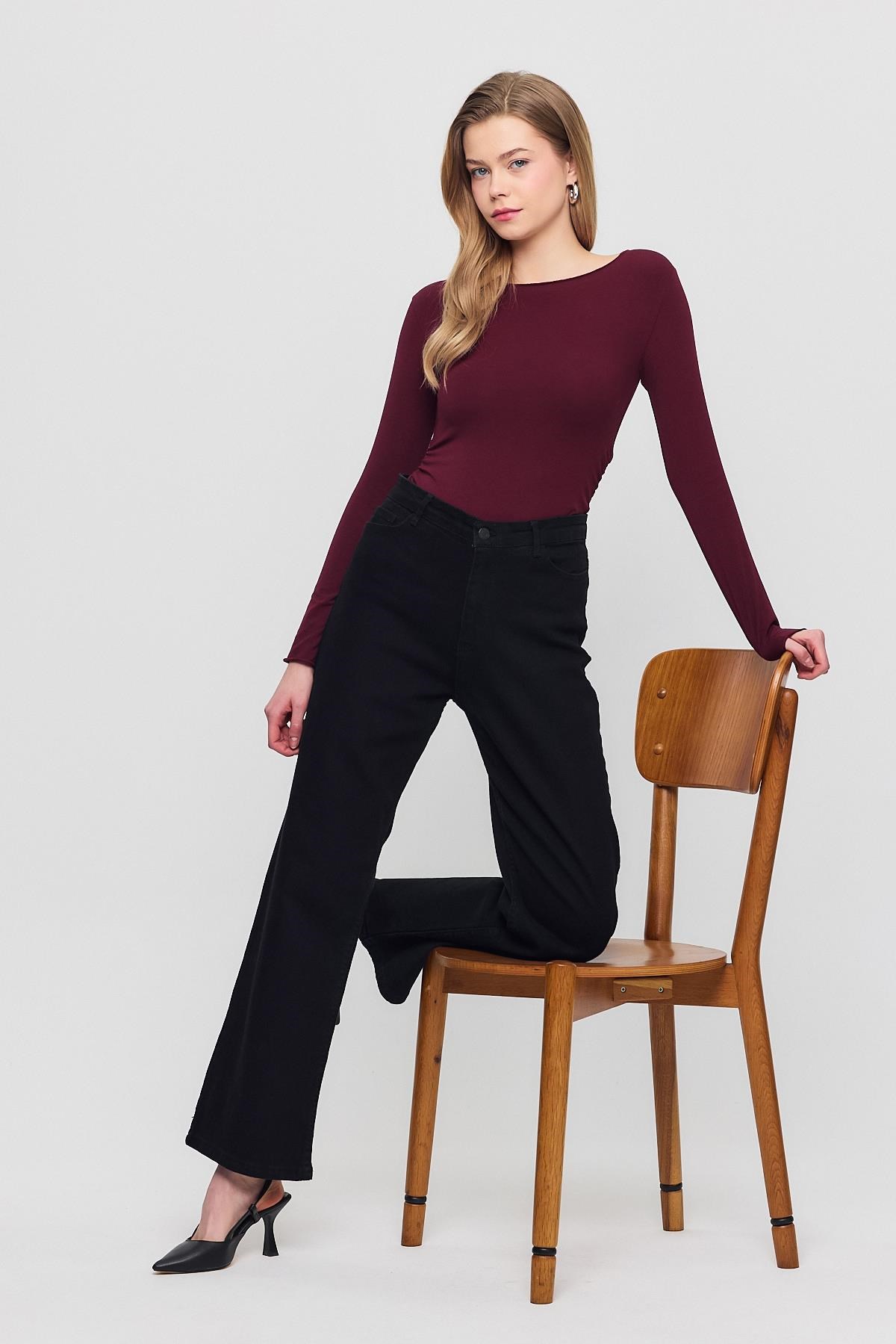Yanları Büzgülü Bluz 3027 Bordo