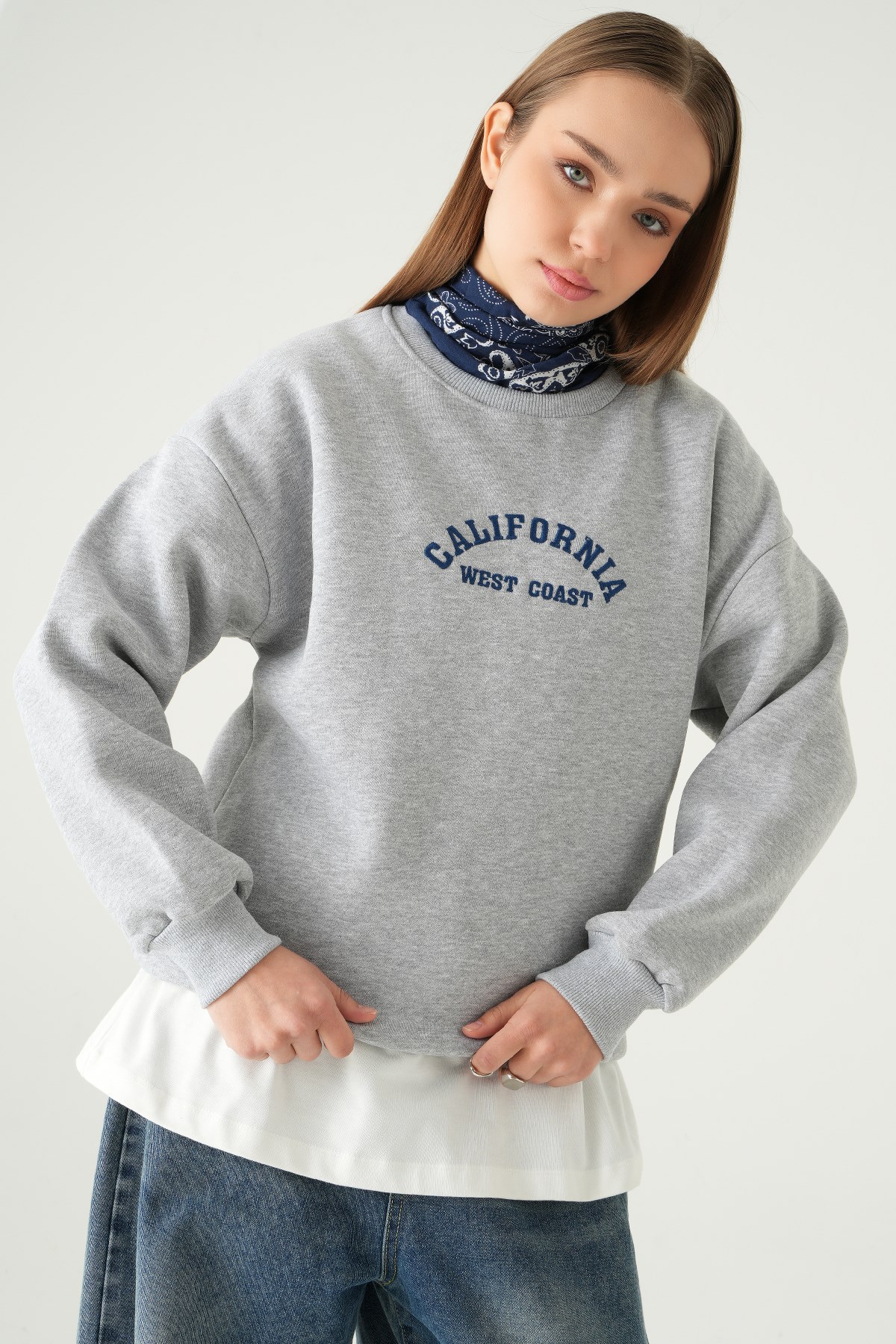 California Baskılı Sweat 1403 Gri 2
