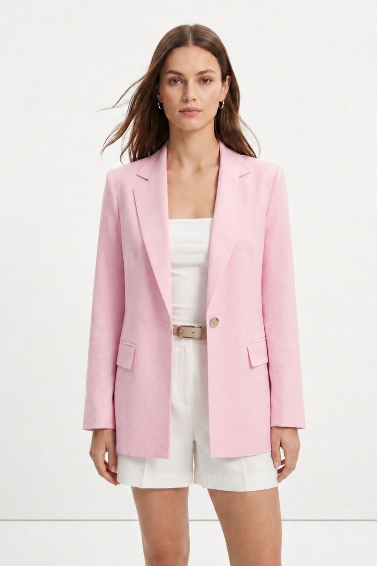 Cep Detay Ceket 6023-3 Pembe