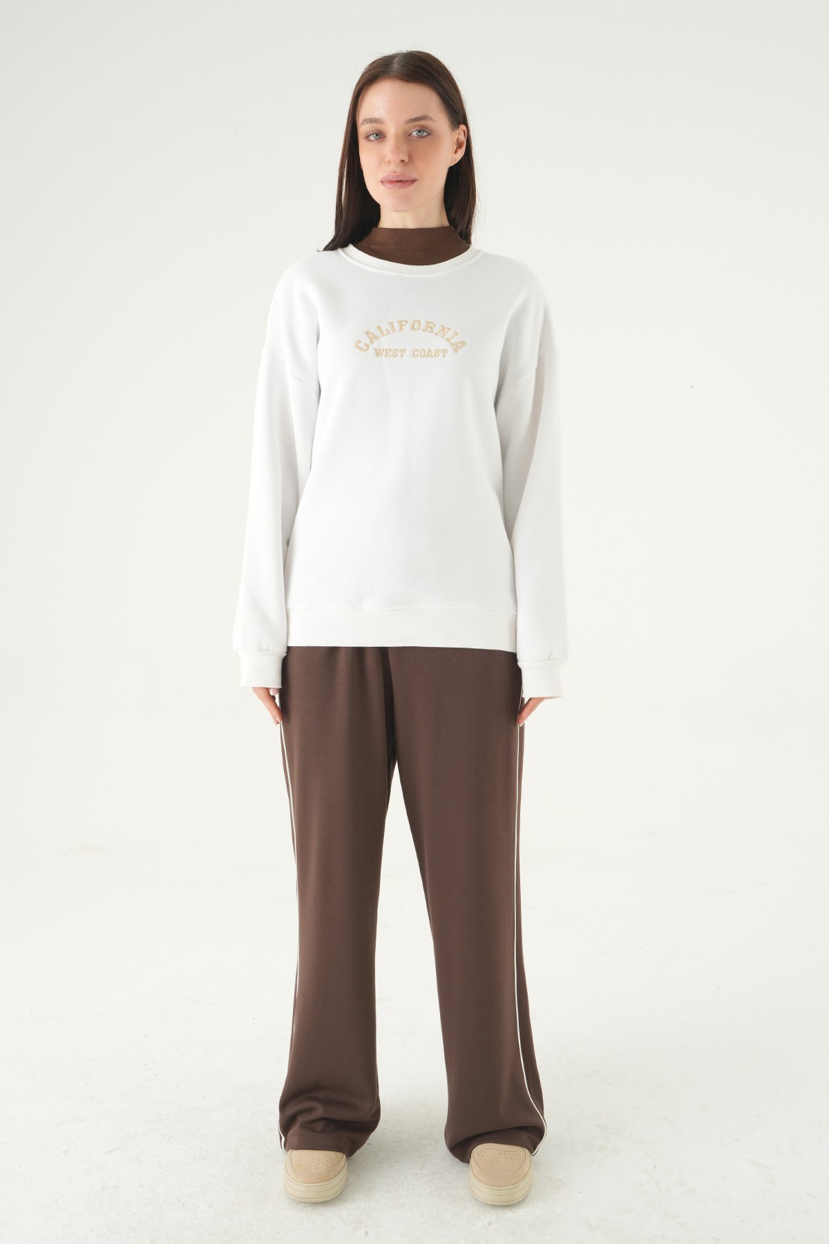 California Baskılı Sweat 1403 Ekru 3