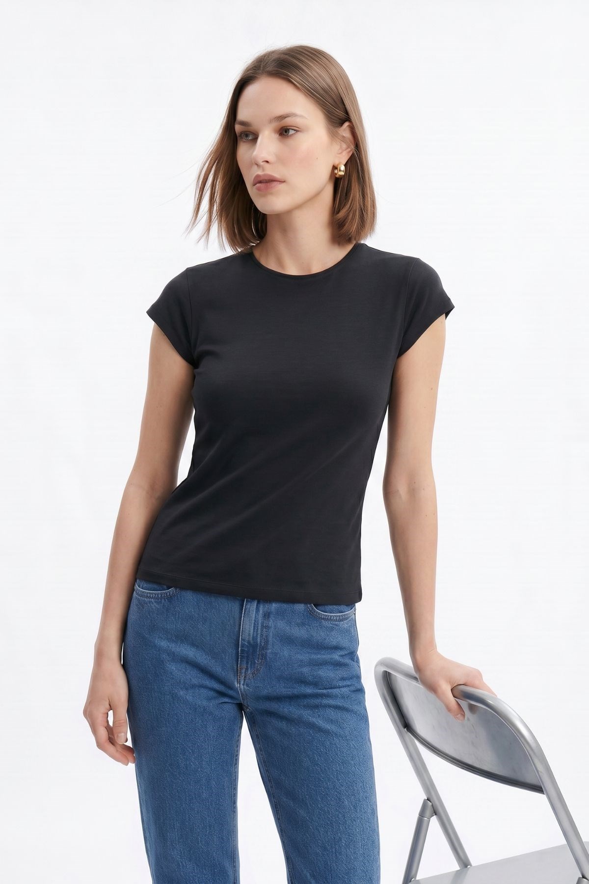 511 Bisiklet Yaka Slim Fit Tişört Siyah
