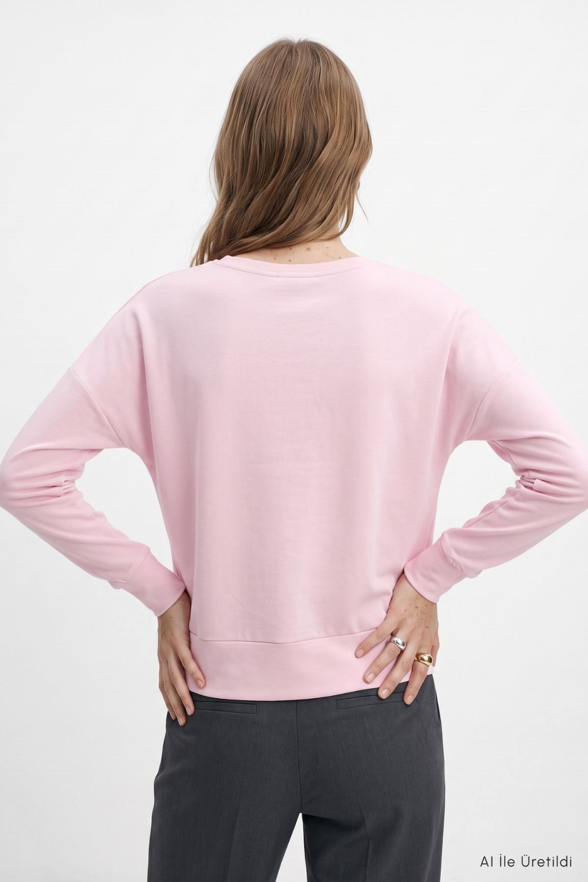 Bisiklet Yaka Sweat 8307A Pembe 3