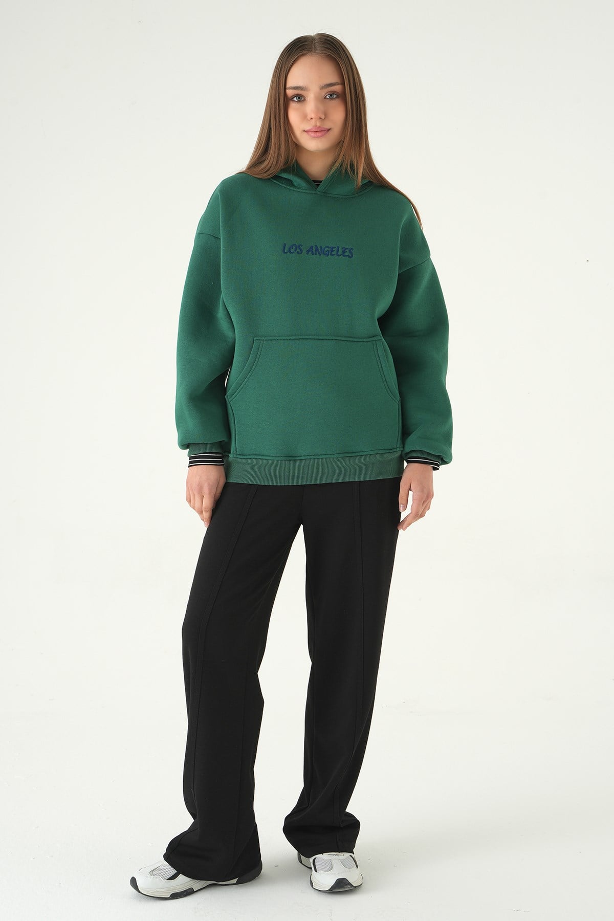 Los Angeles Baskılı Sweat 1042 Yeşil 3
