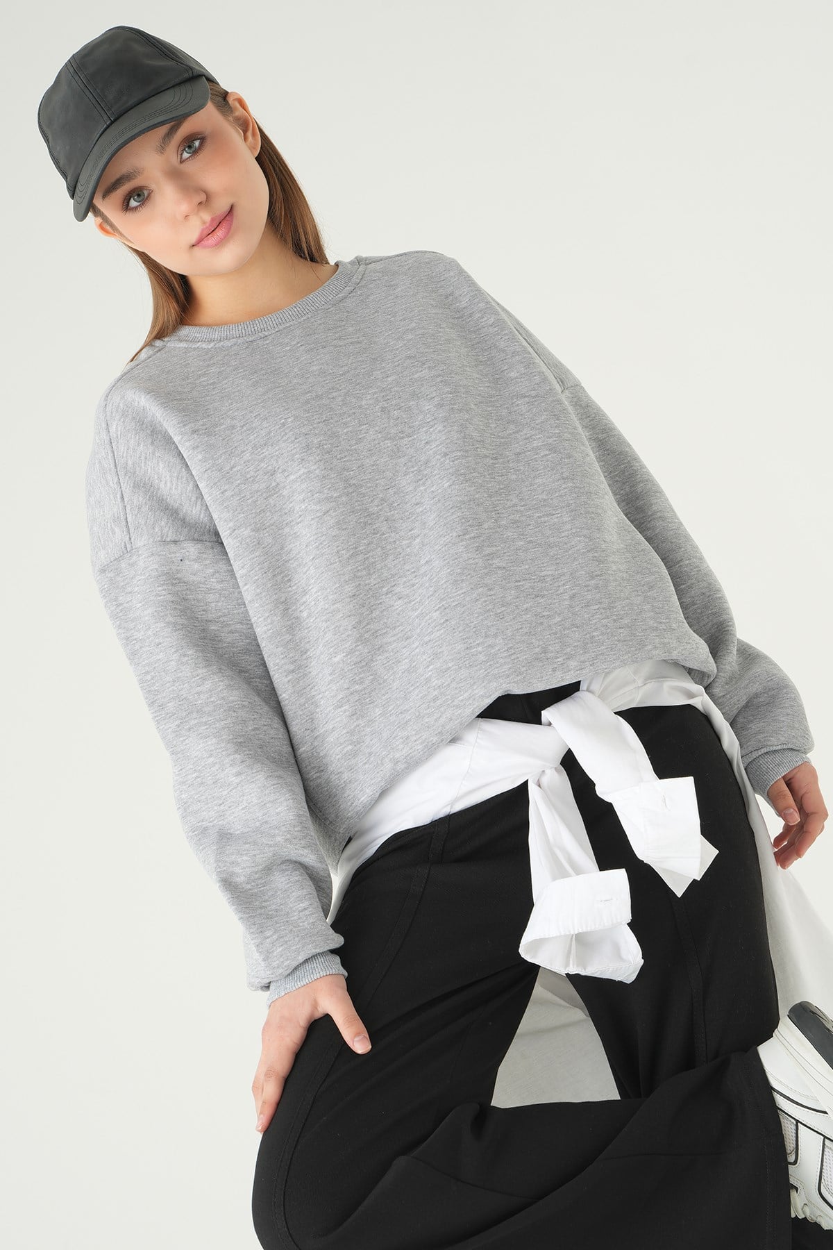 Bisiklet Yaka Sweat 1029 Gri 7