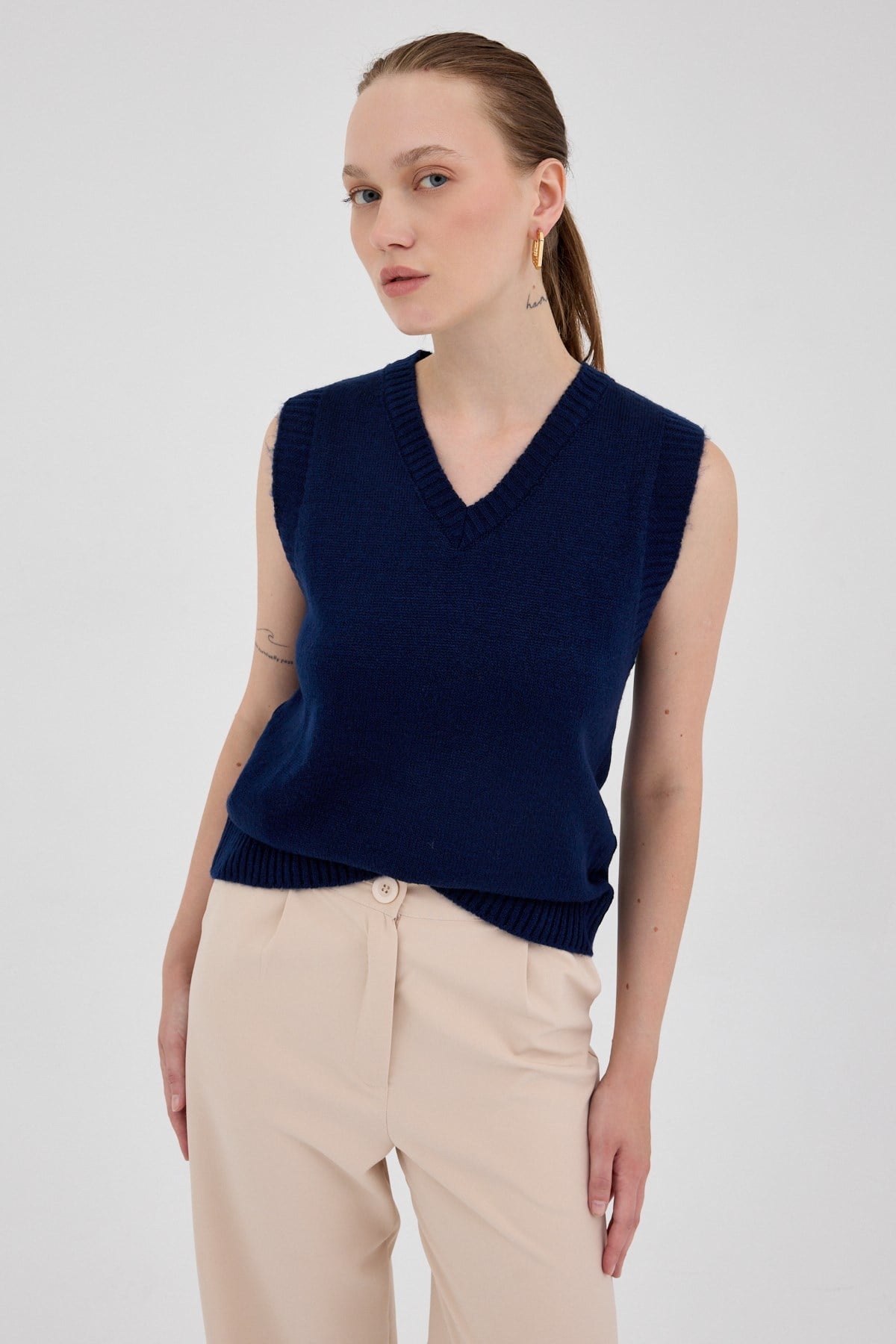 Laci Oversize V Yaka Kadın Süveter 2292 7