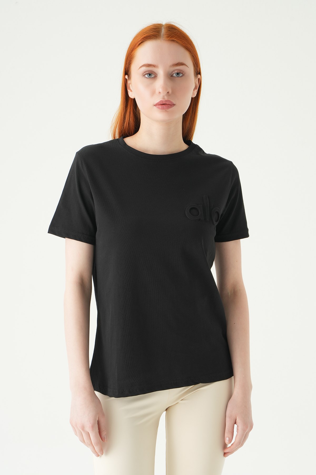 Alo Kabartmalı Tişört 25230 Siyah