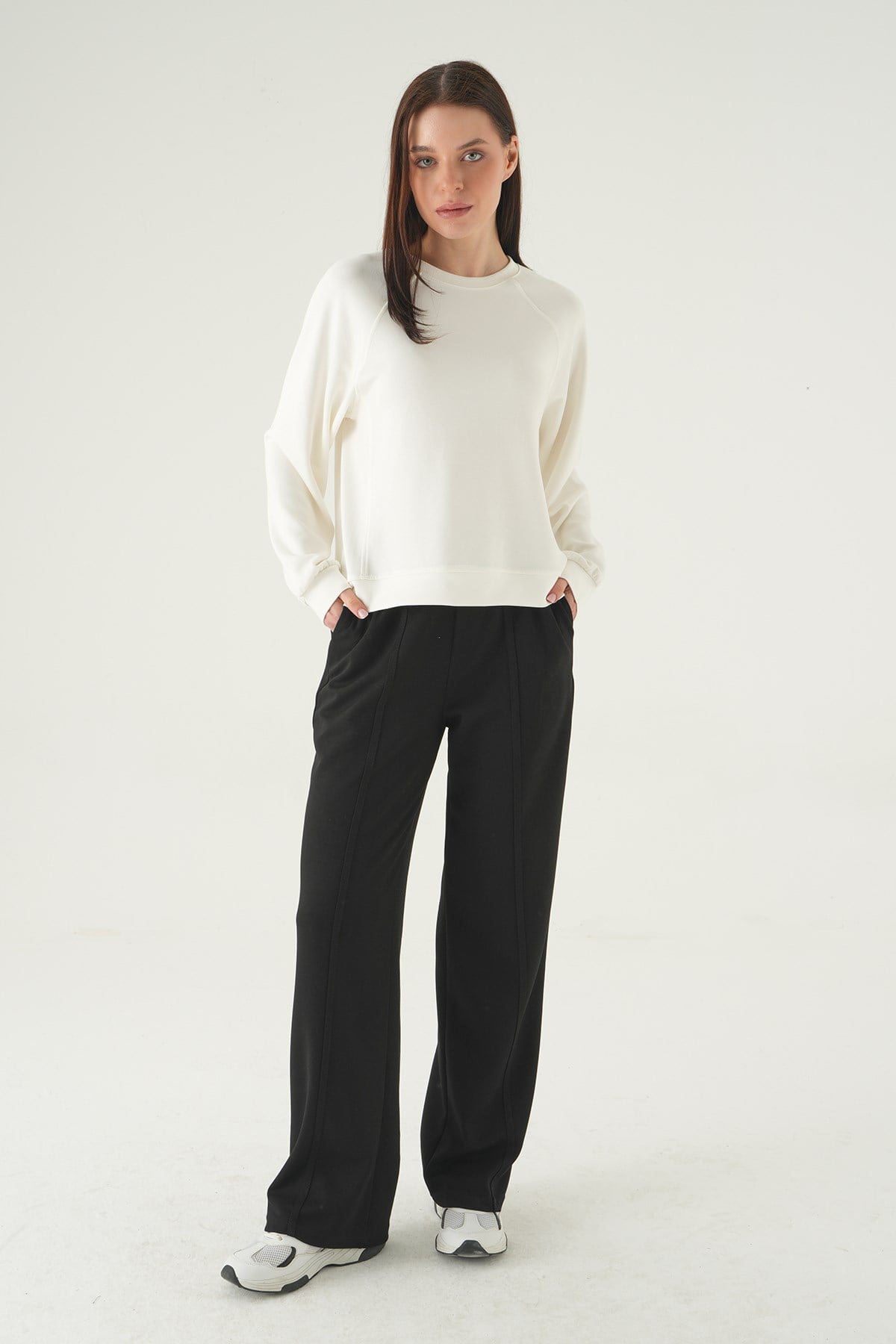 Bisiklet Yaka Sweat 8277A Ekru 3