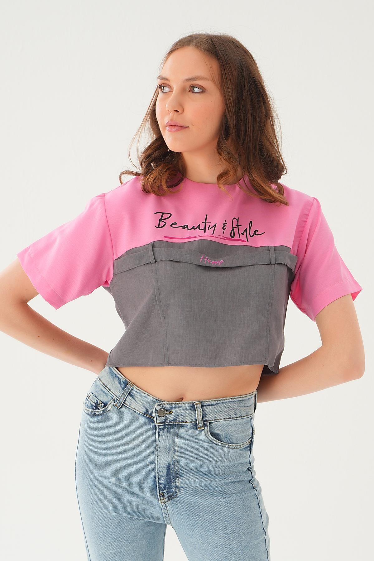 Kanguru Cepli Tişört 71504 Pembe 3