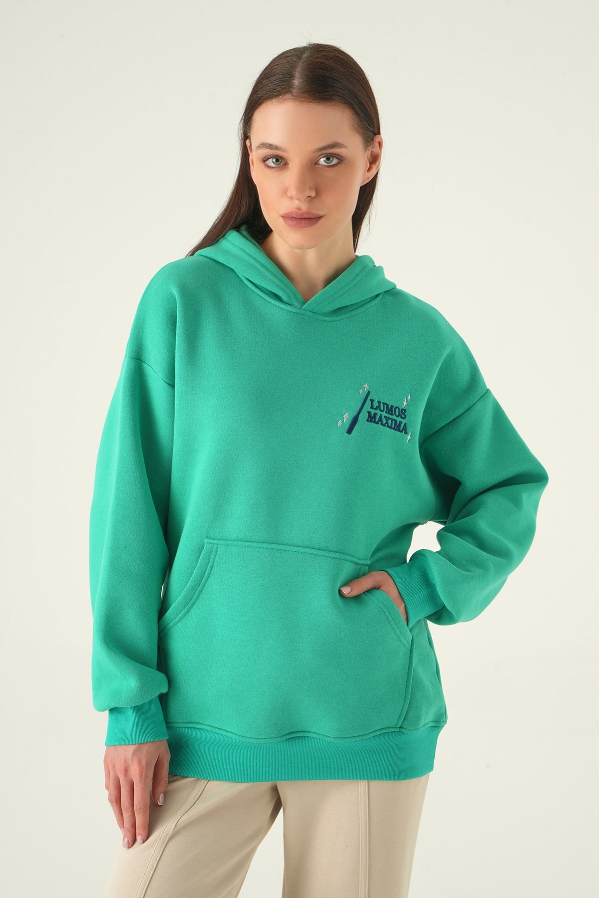 Kapüşonlu Sweat 1203 Yeşil