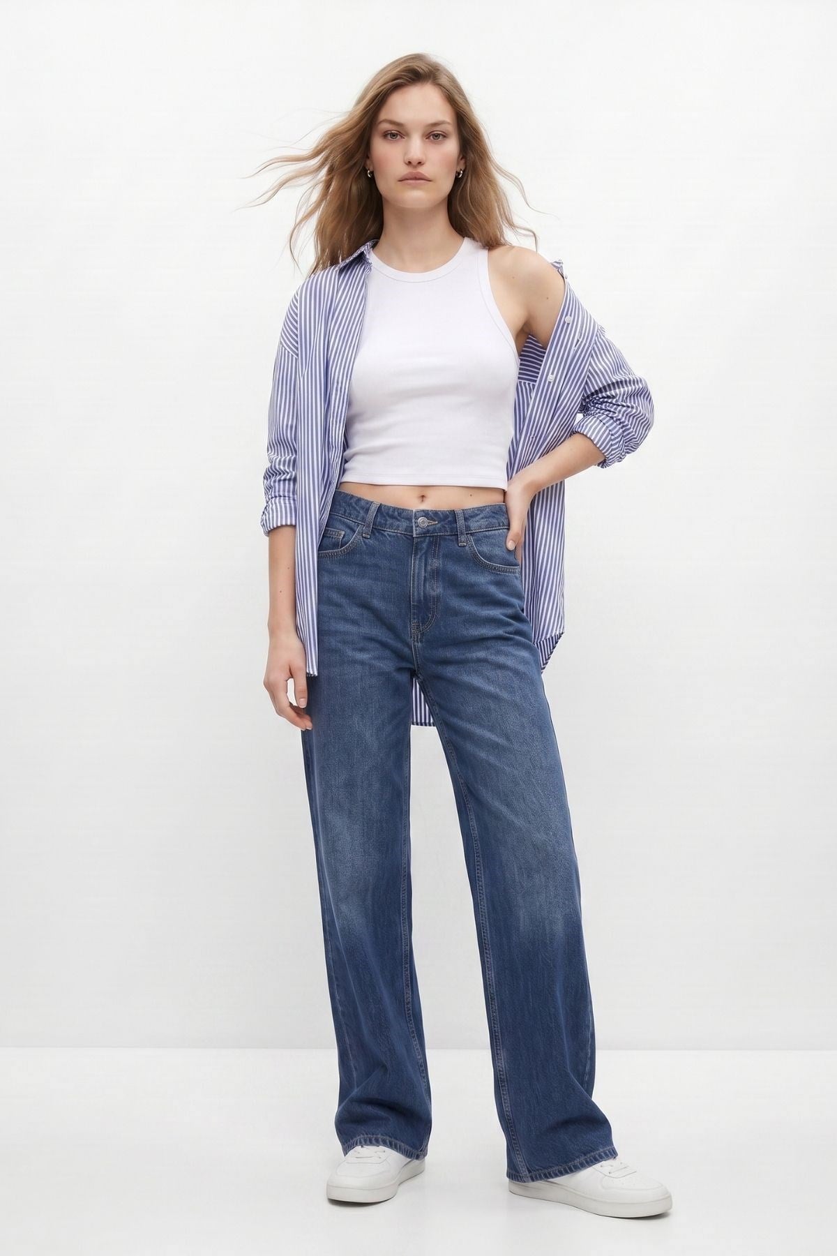 Yüksek Bel Düz Paça Jean 5043 Tint Kahve